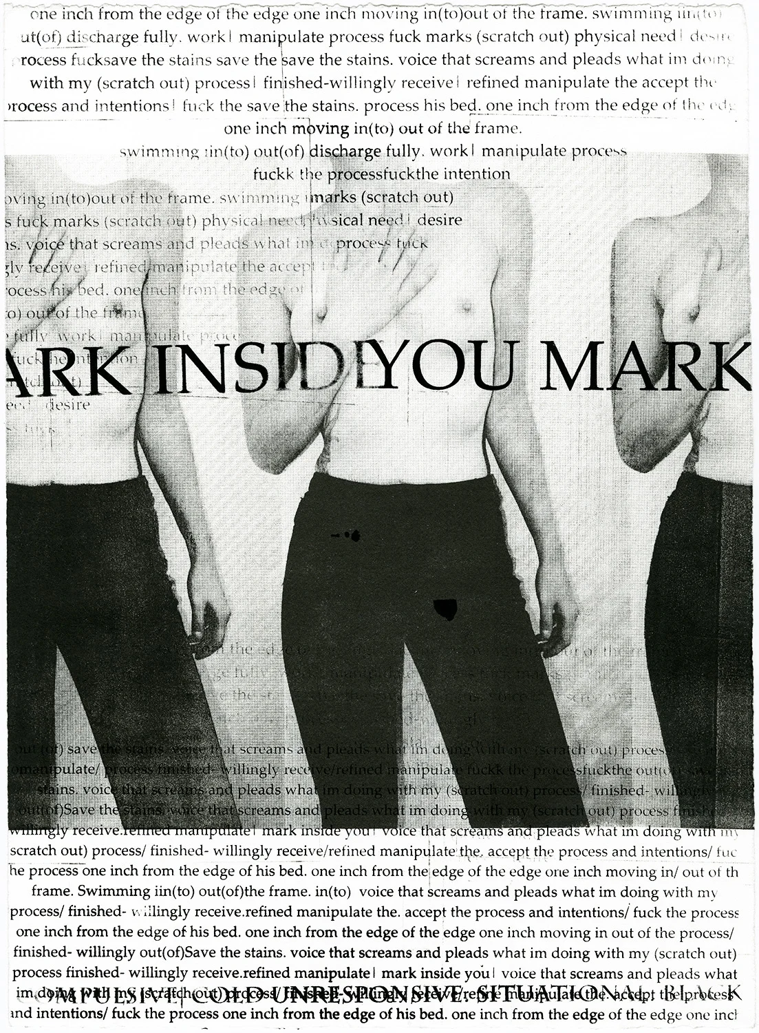 Lithograph, 15x11", 2017 A series lithographs, composed of images taken from film stills of the performance, Calvin Klein Model.
