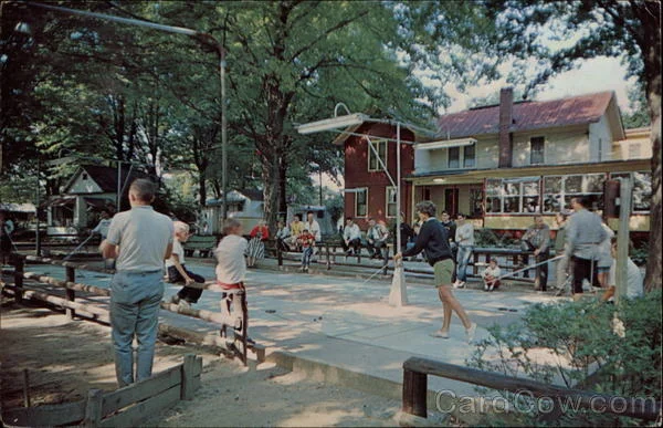 A photo from way, way back of the dining hall, horseshoes and shuffleboard tournaments. 