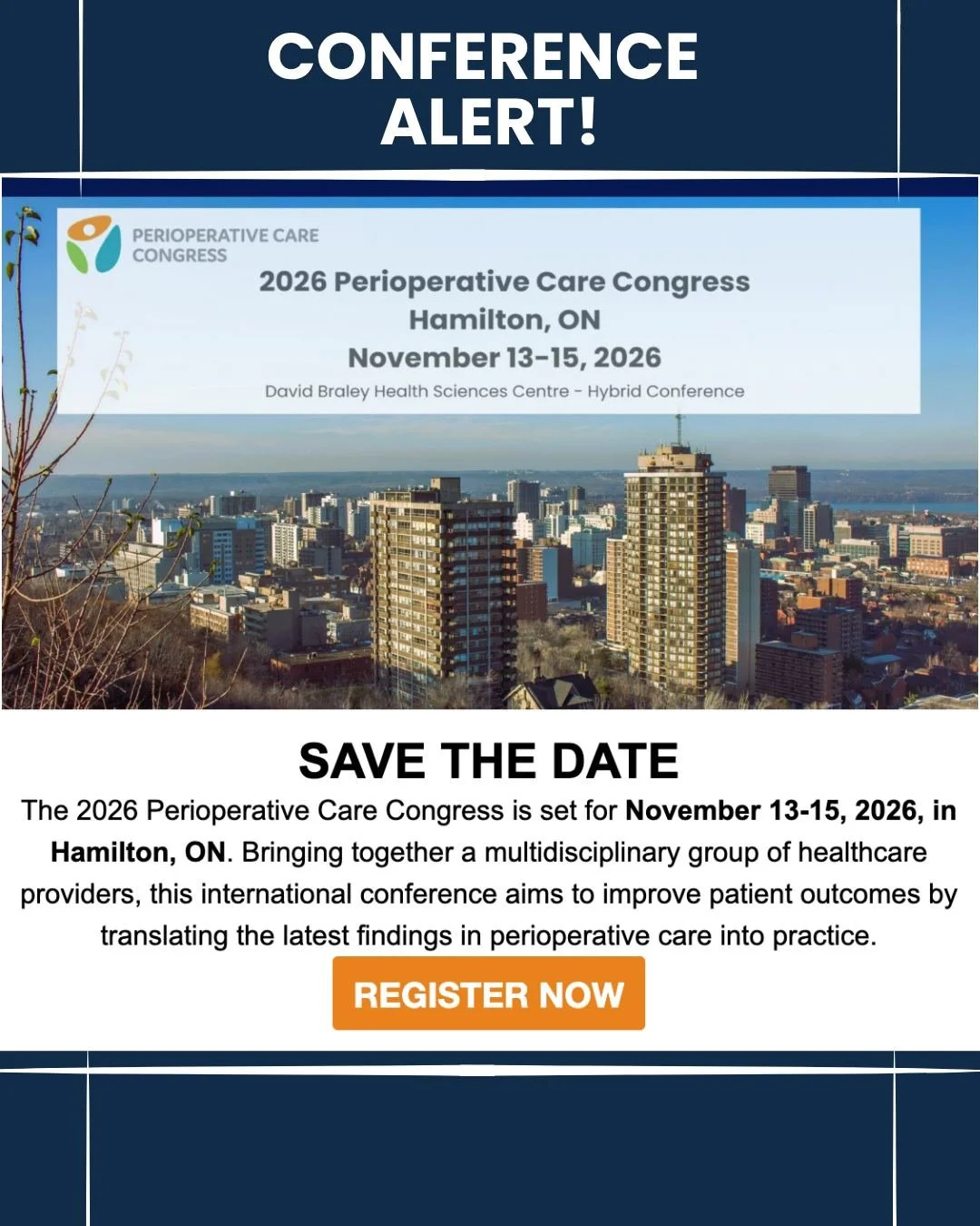 🌟Registration is now open for the eighth annual Perioperative Care Congress (PCC).🌟

This year's event runs from November 13 to 15, and features:

🔵 One precourse research workshop on the afternoon of November 13, sponsored by the SPRC and PCRN.
?