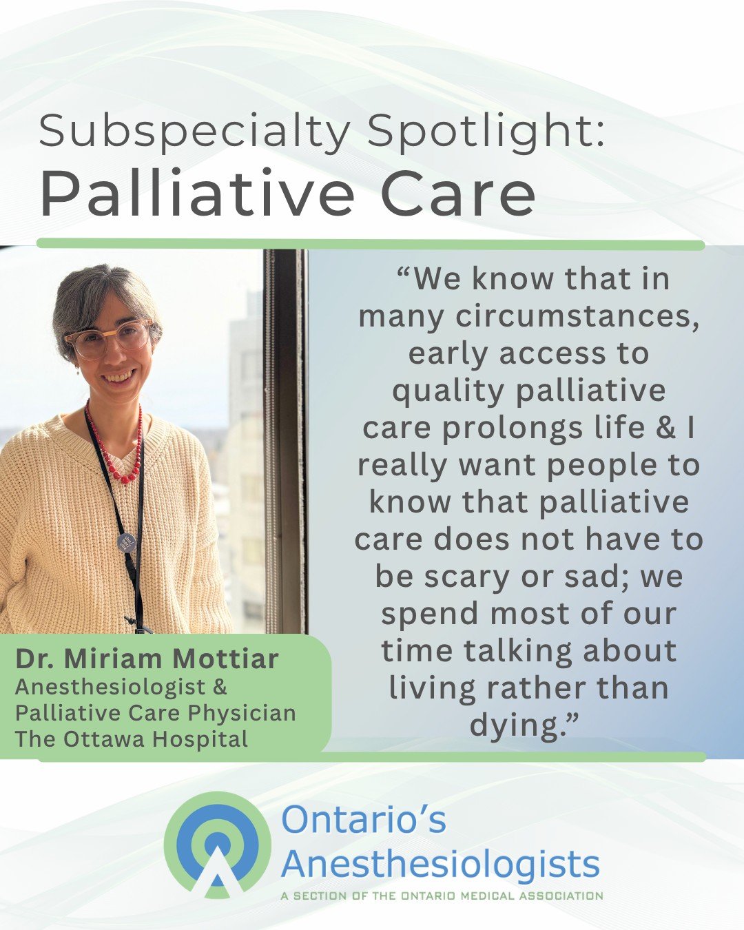 It's National Hospice Palliative Care Week, a week organized by @cdnhpcassn that is dedicated "...to celebrating and highlighting the incredible work being done to provide quality palliative care across the country."

Last week, we shared a