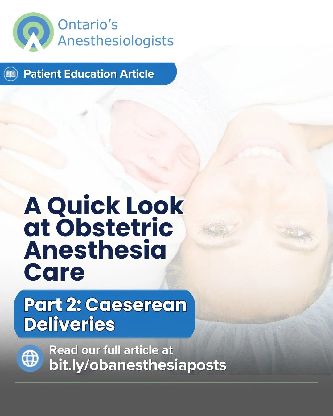 The next entry in our patient education series on obstetric anesthesia care is focused on caeserean deliveries &amp; provides expert-based information &amp; practical tips around an increasingly common procedure. 👶

Find it at: bit.ly/obanesthesiapo