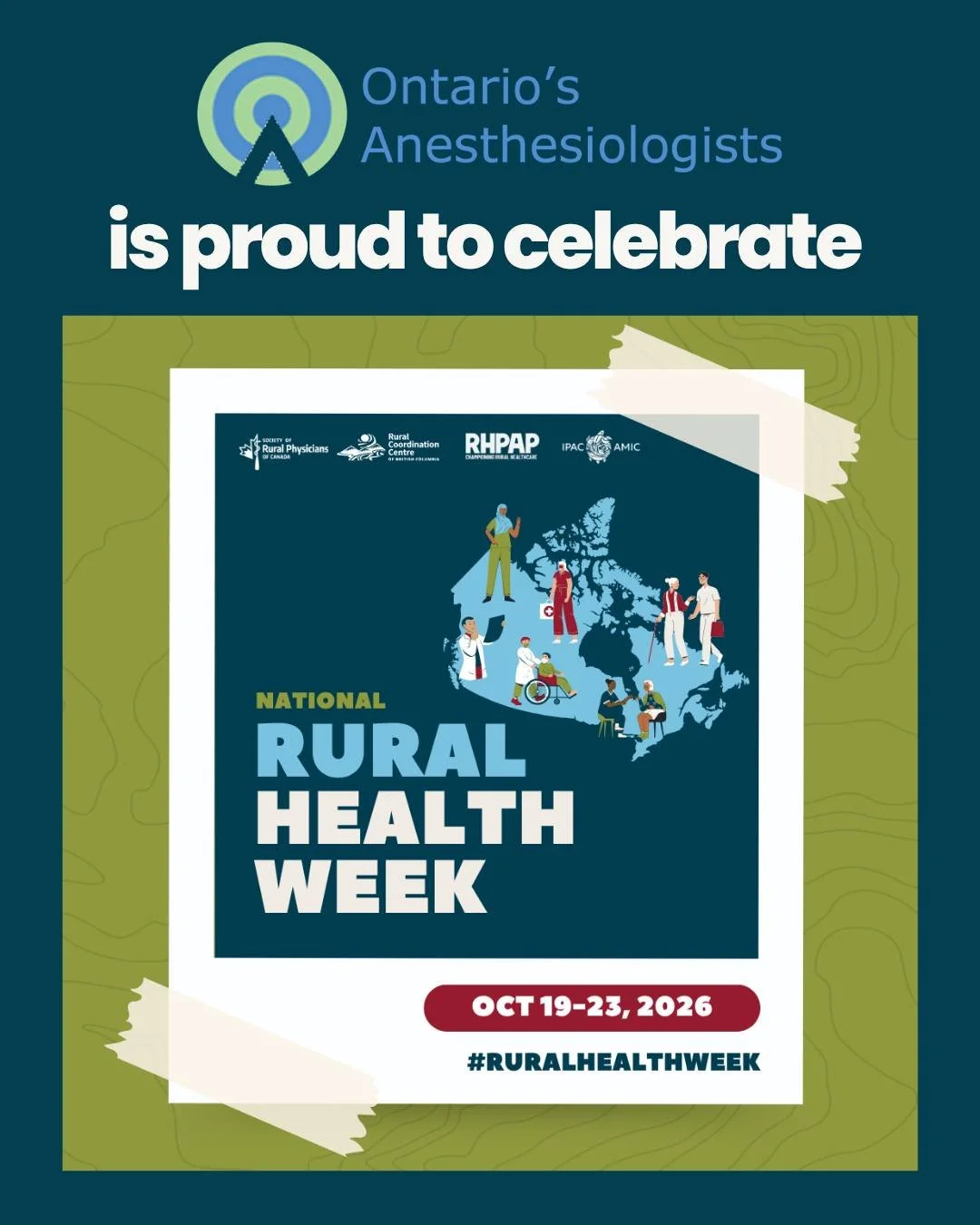 Happy #RuralHealthWeek to our many members who practice anesthesia in Ontario's smaller towns. You are essential members of your communities, providing much-needed expertise, comfort and compassion. 

Ontario's Anesthesiologists wants you to know tha