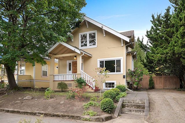 Just listed! Updated Sellwood farmhouse with vintage charm. Original wood floors throughout the living spaces and bedrooms. Penny tile floors in the bathrooms. Main floor bedroom and bath. Upstairs spacious master bedroom, bath and guest bedroom. Rec