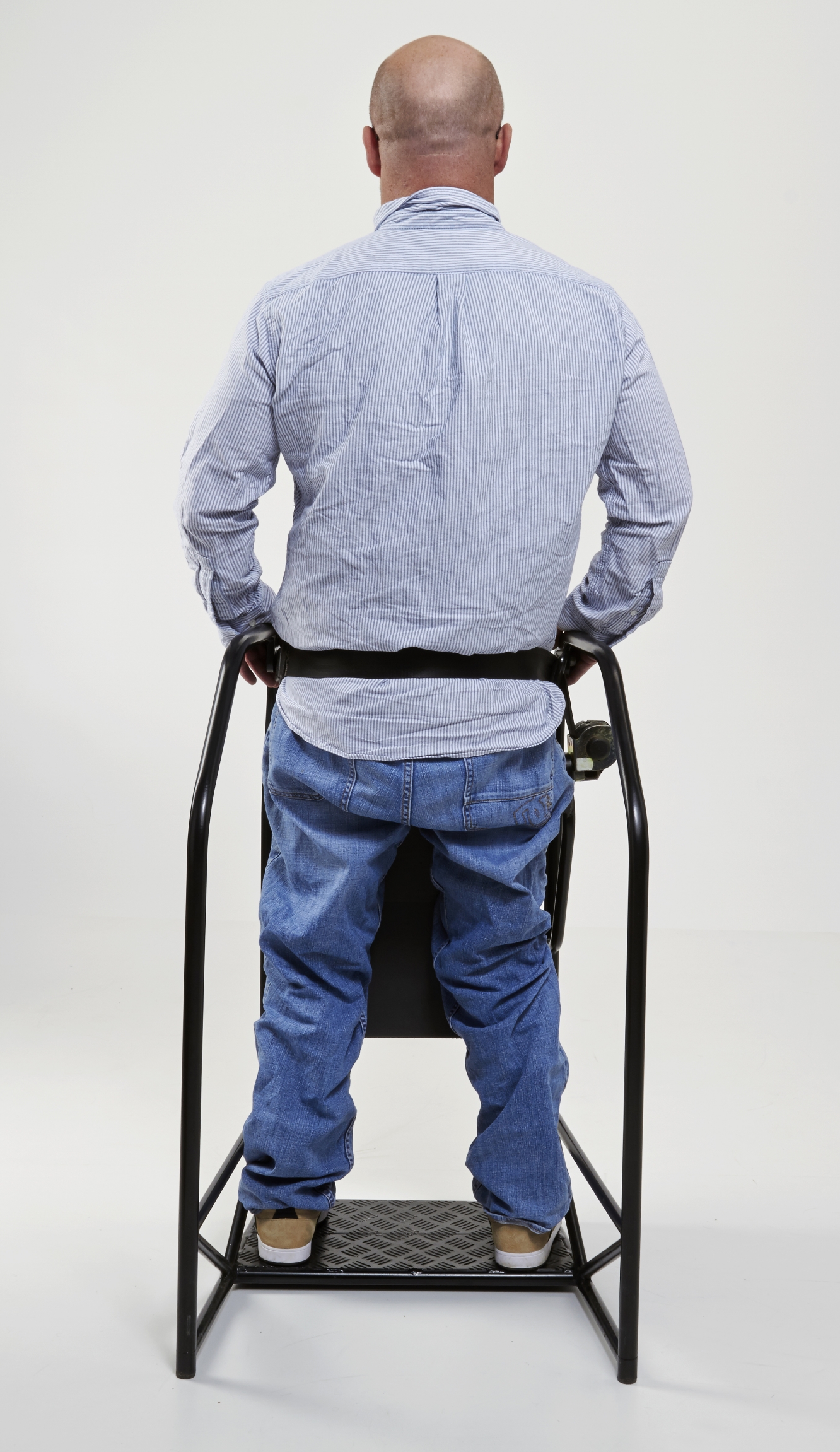  Frames are custom made, adjusted to individual user’s proportions, and supplied with Mikocell knee padding as well as modified safety strap to support hips when standing. The supporting strap is adjustable and self secure. 