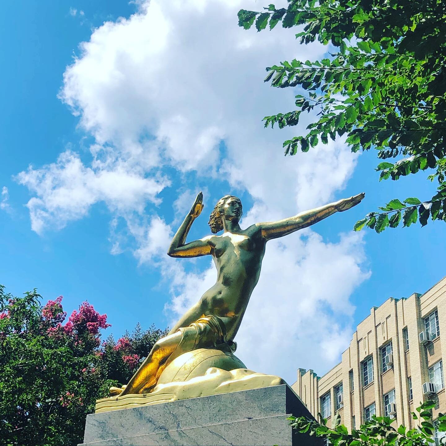 Angel of Mount Pleasant, Washington, DC? I love this Art Deco statue (and the deco building nearby) in a snug little park by my neighborhood library. It&rsquo;s atop a memorial to Guglielmo Marconi the sorta inventor of the radio. He was Italian and 