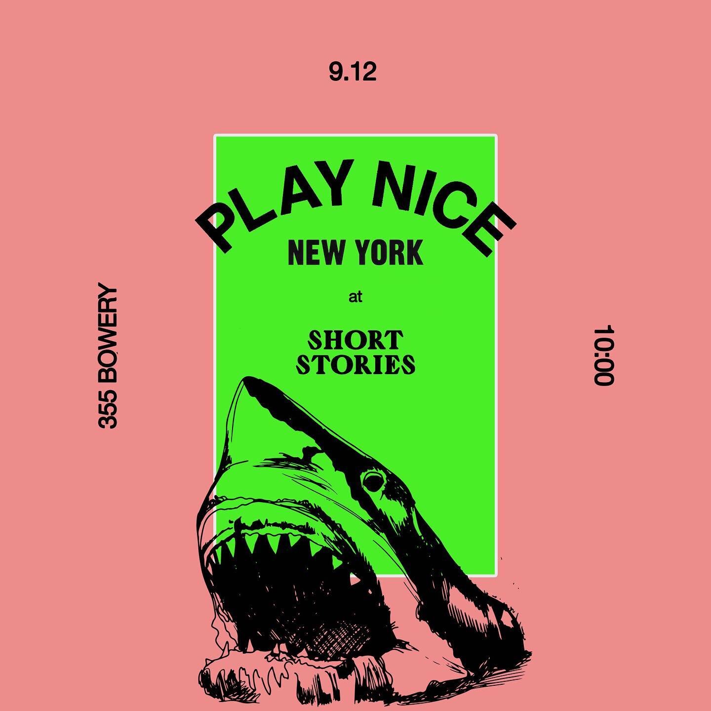 Tonight 🦈 @shortstories 🦈 @justplaynice 🦈 10:00 🦈 meet under the disco shark 🦈 cc: @deshmukh