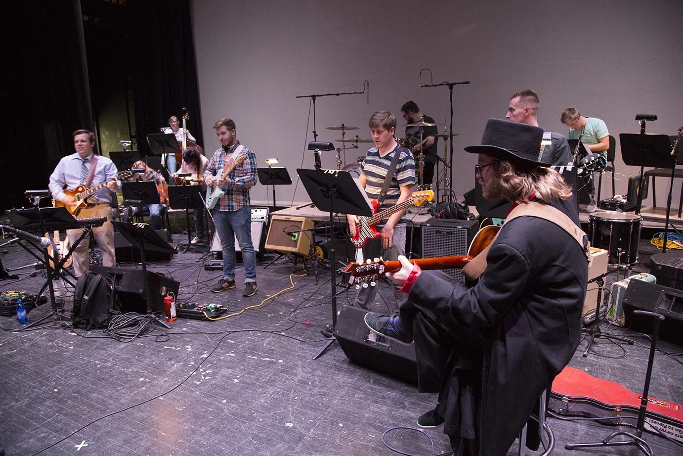 The band practices on a dress rehearsal day