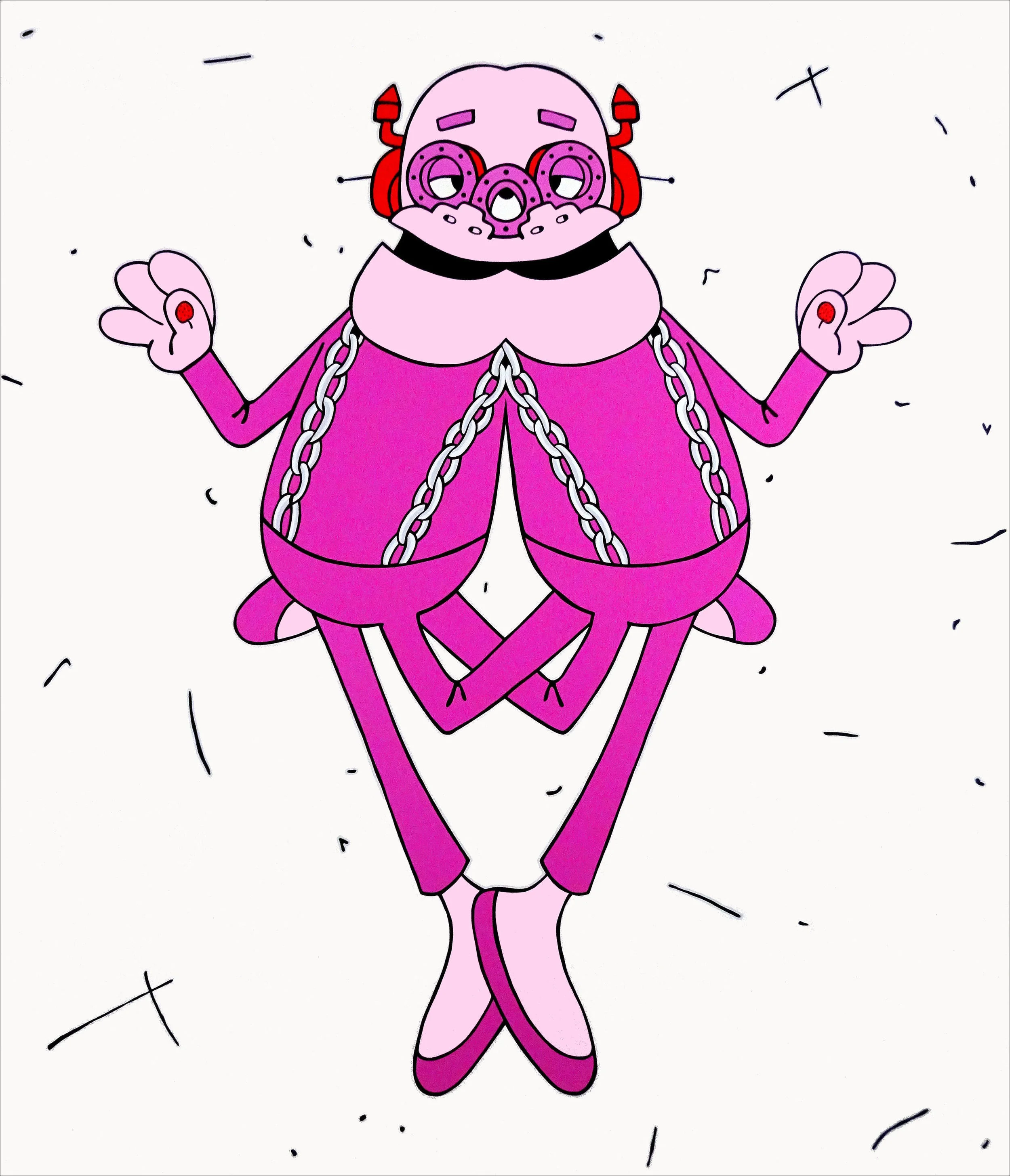  frank (pink nightmare), acrylic on canvas, 84" x 72", 2013 