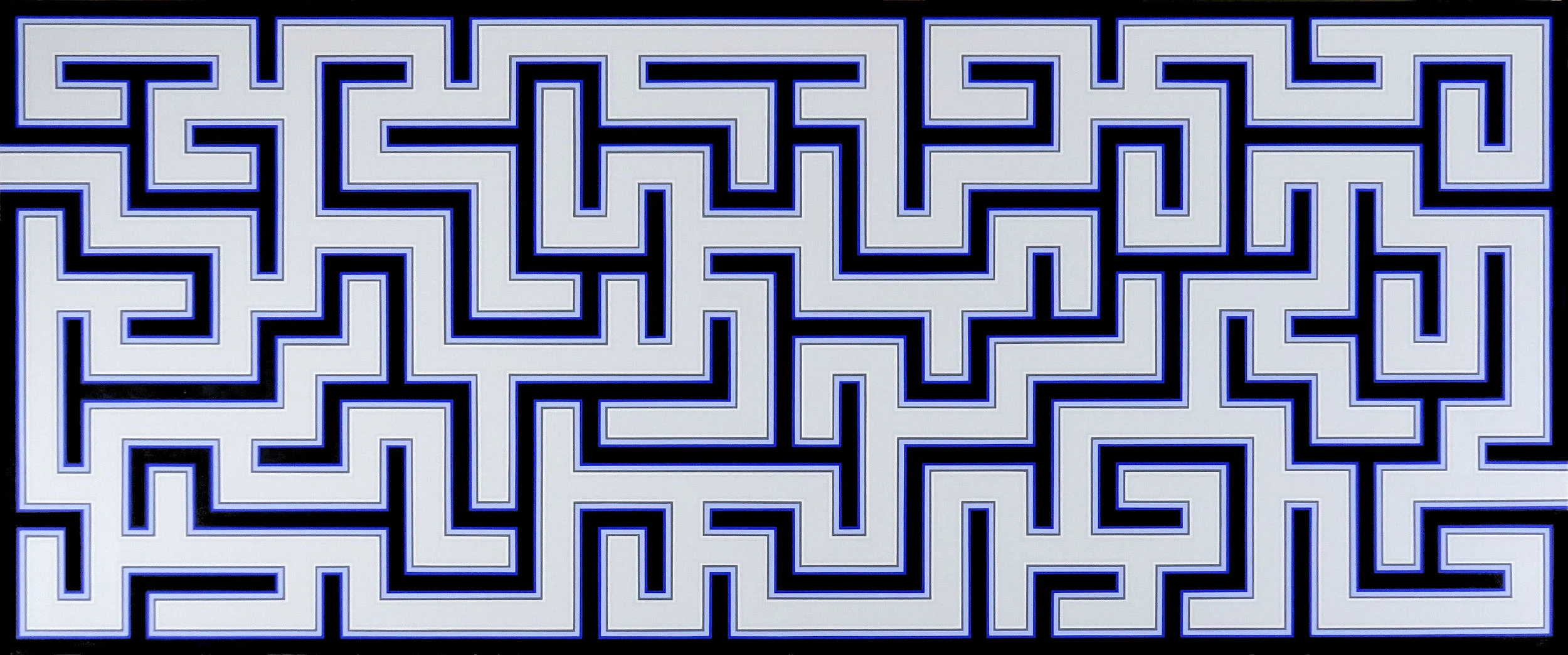  untitled (black &amp; blue), acrylic on canvas, 40" x 96", 2011    
