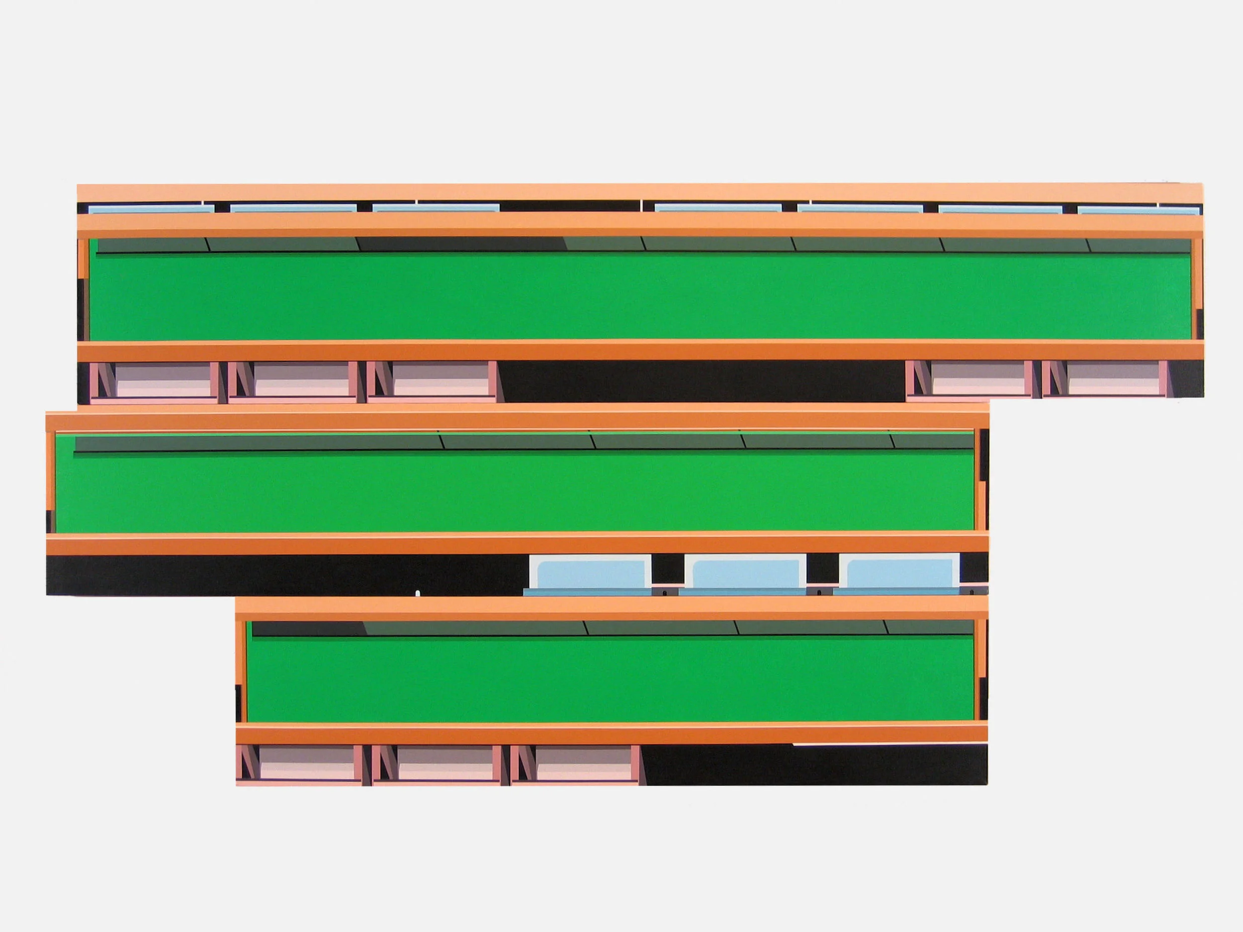 untitled, acrylic on canvas (3 panels), 38" x 72", 2005 