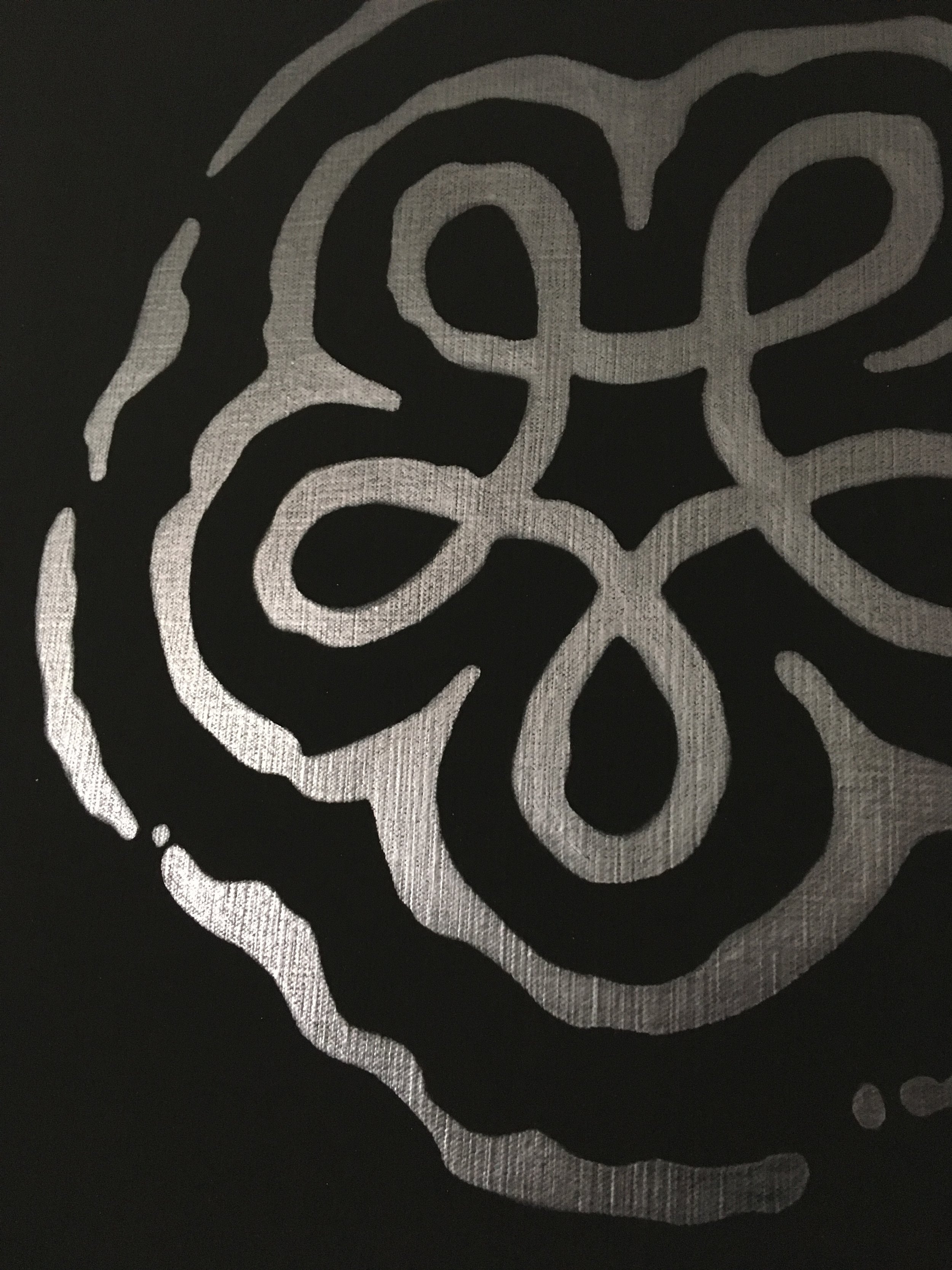  untitled (detail), powdered graphite and Flashe on canvas, 2019 