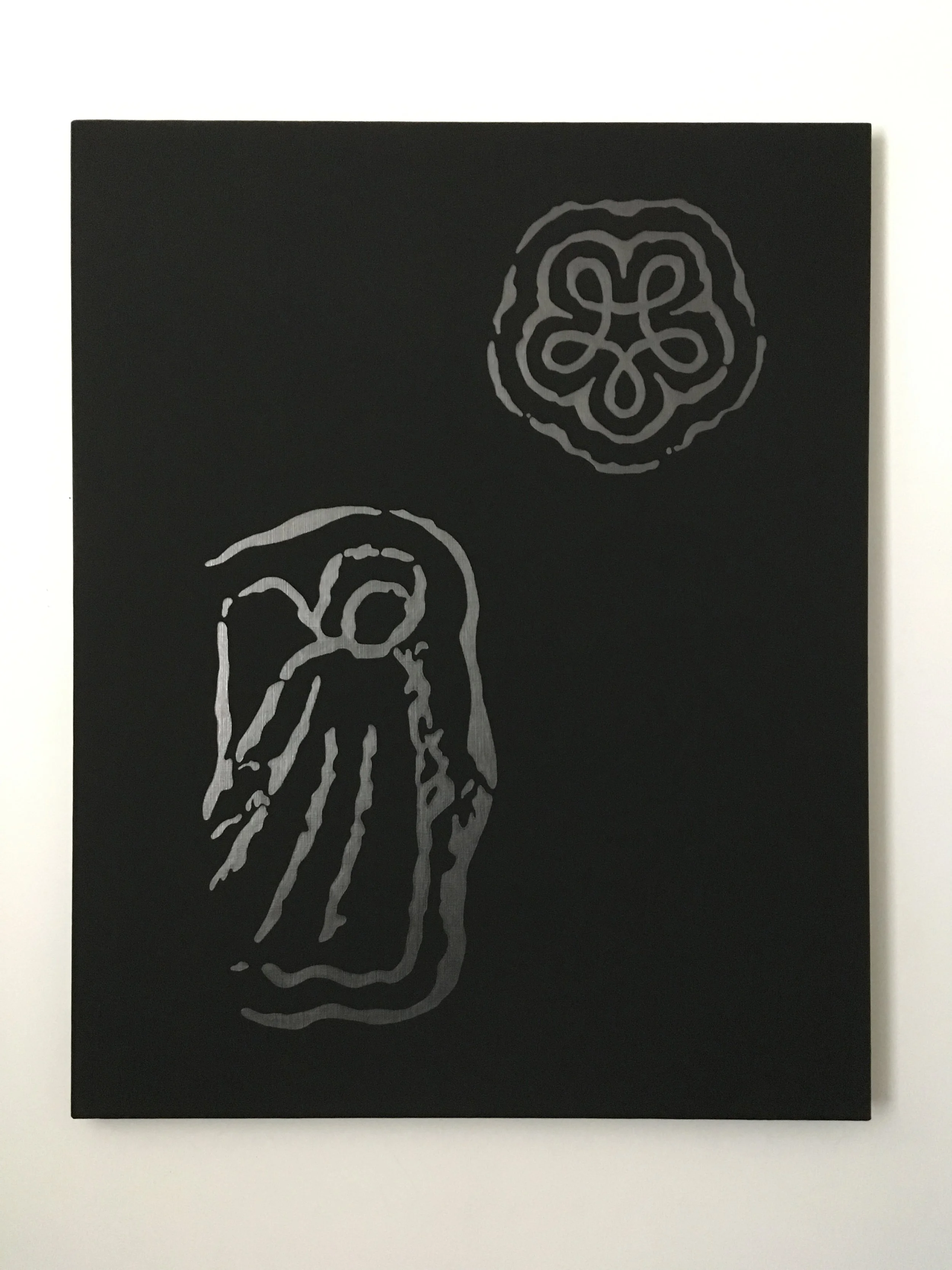  untitled, powdered graphite and Flashe on canvas, 50” x 40”, 2019 