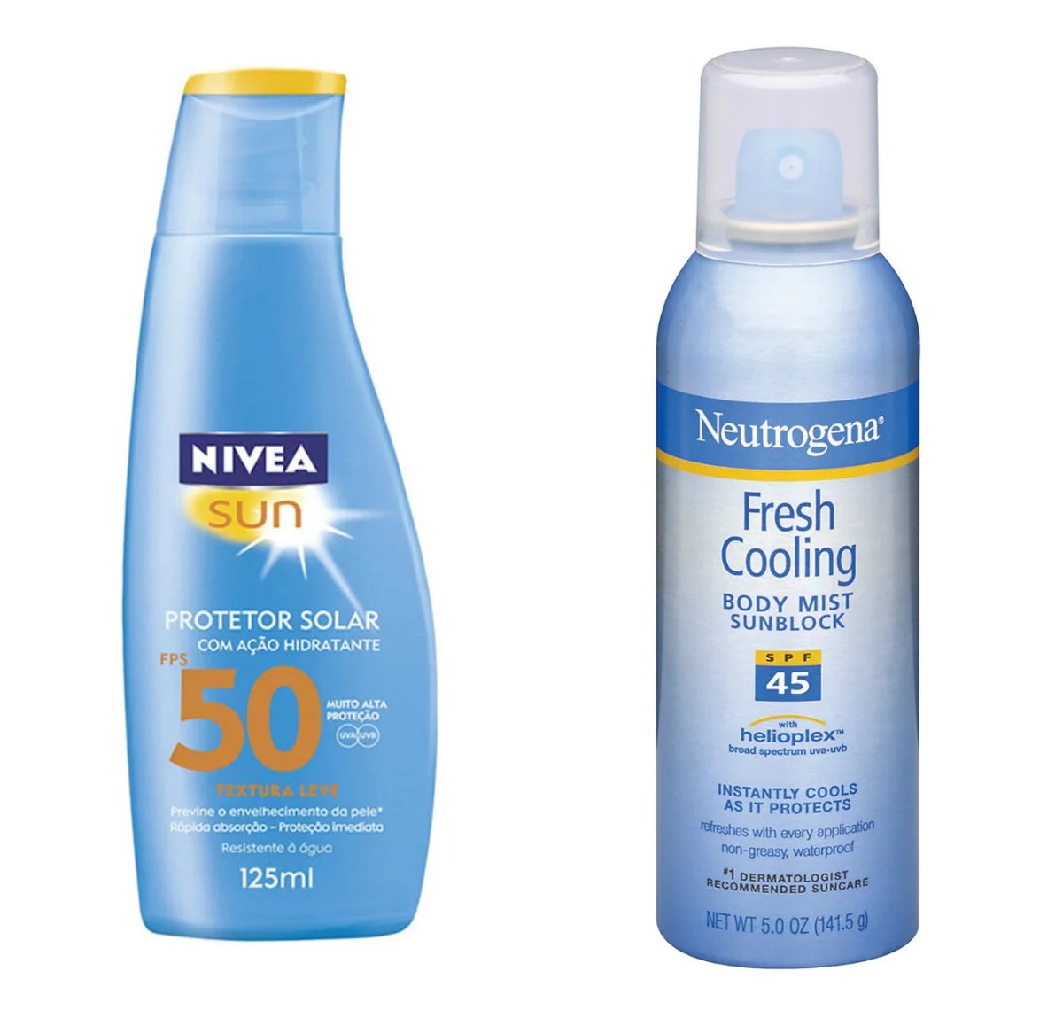 Nivea Sun FPS 50 e Spray Fresh Cooling da Neutrogena