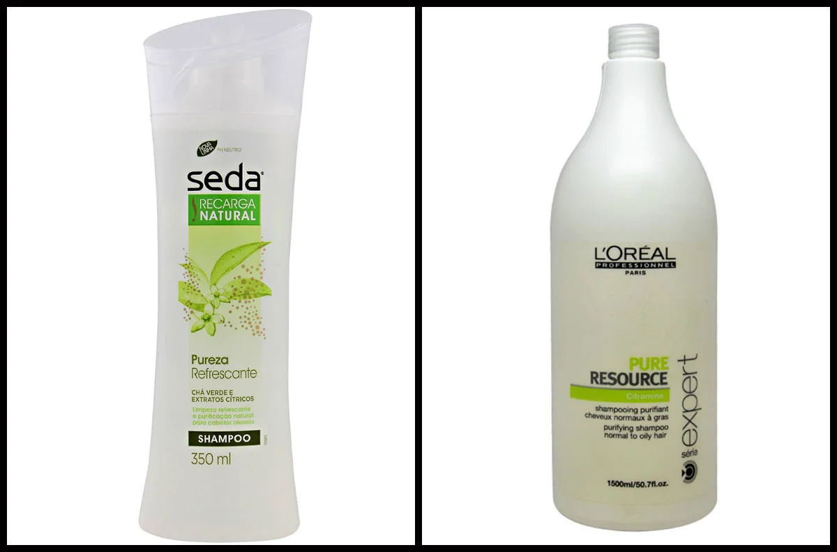 Shampoo Seda Pureza Refrescante e Shampoo L'oreal Pure Resource
