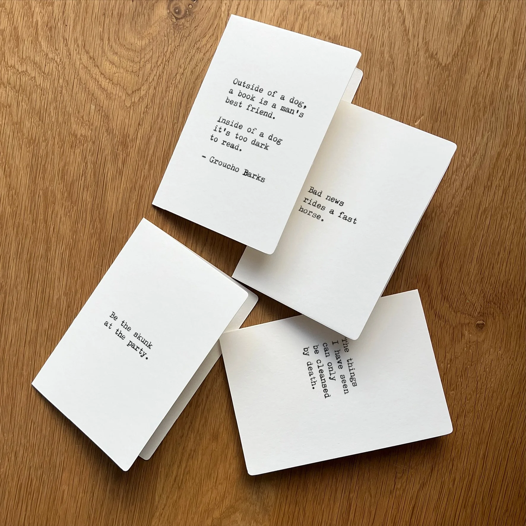 Wise Words – Set of 4 handmade cards and envelopes