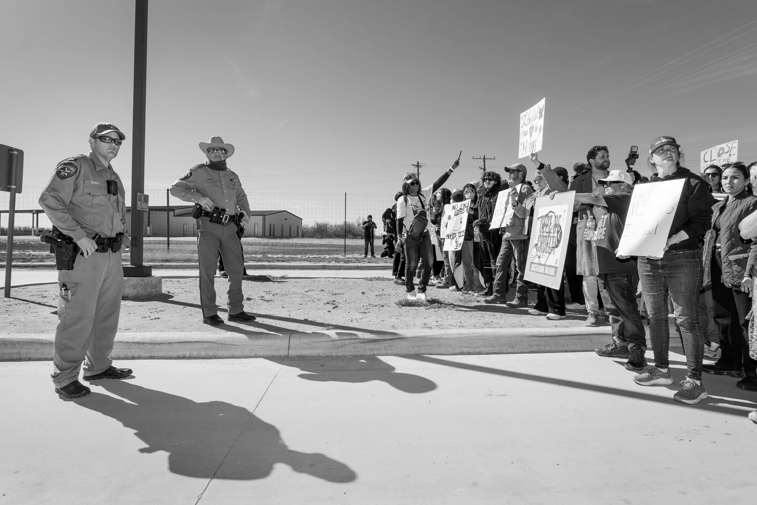 State Troopers and Protesters Dilley, Texas