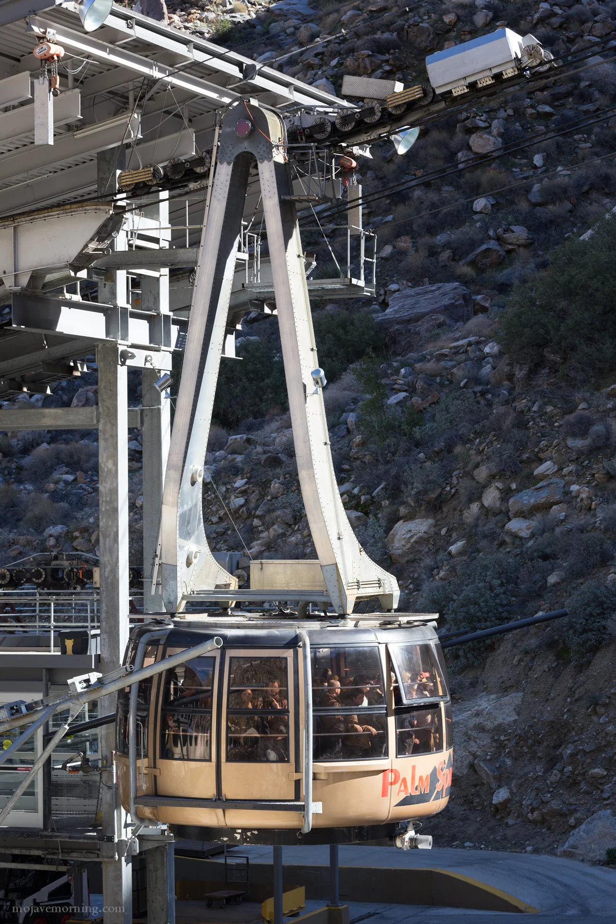 The floors of the Swiss-made tramcars revolve 360 degrees twice during the extremely steep ascent up the mountain. They are the worlds largest revolving tram cars... and the only ones in the Nothern hemisphere. The only other ones are at Table Mountain in South Africa.