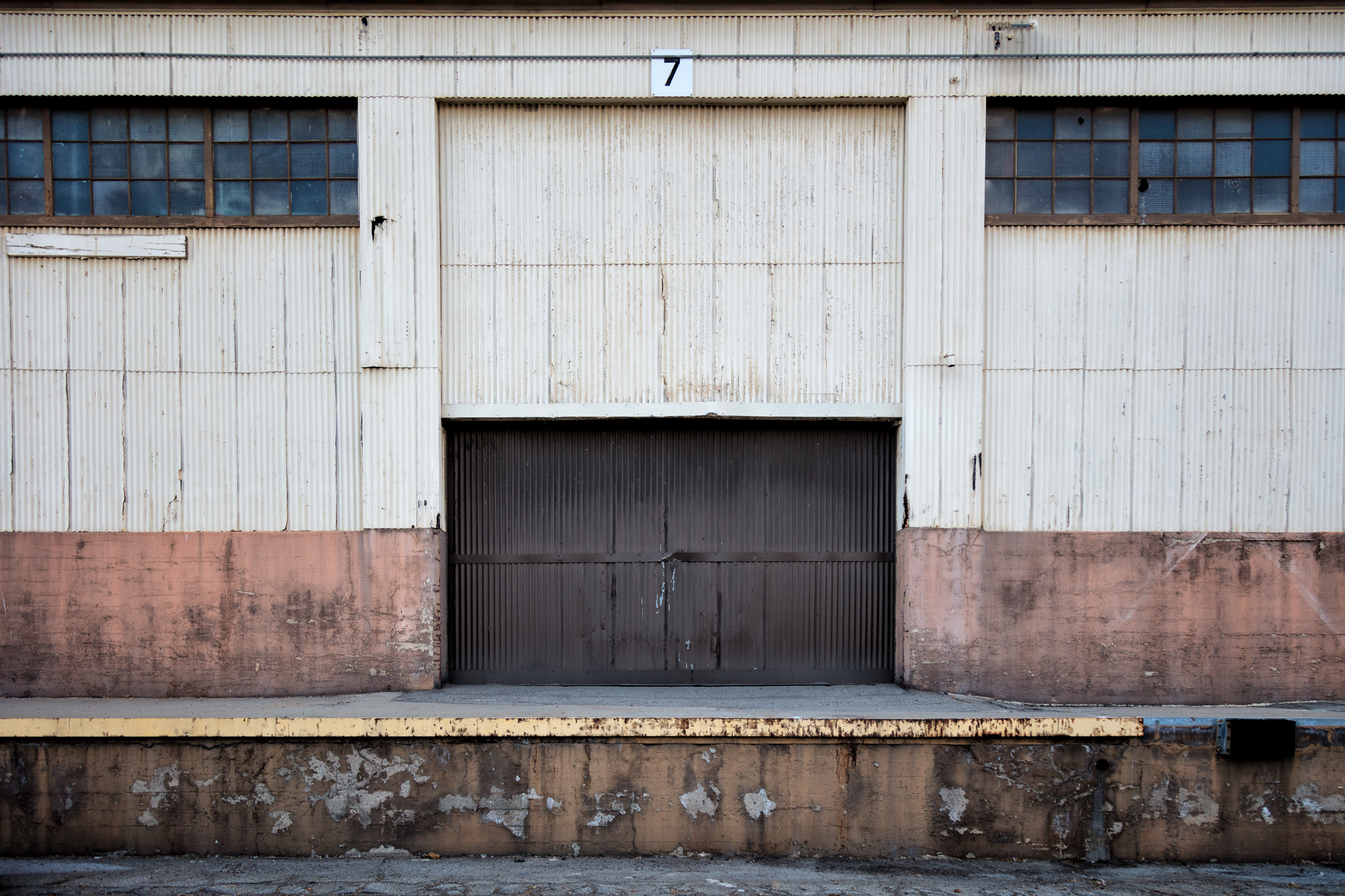 The first shot I took. I loved the textures and colors of these warehouse doors. There's a little story here, too, about access and history and utility.