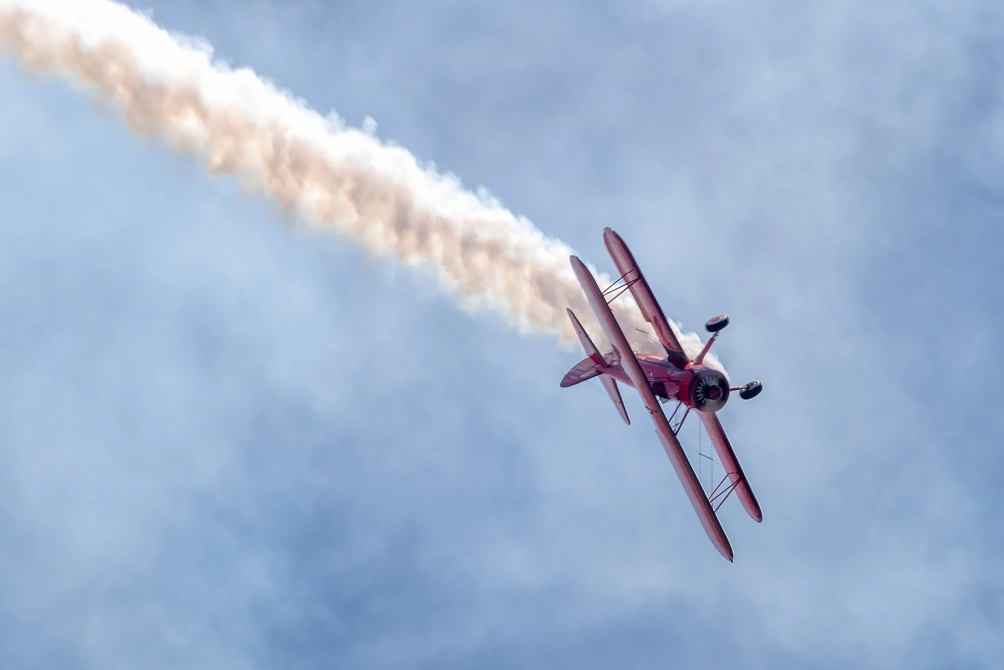 Dizzying biplane aerobatics courtesy of pilot Vicky Benzing and California Aeronautical University