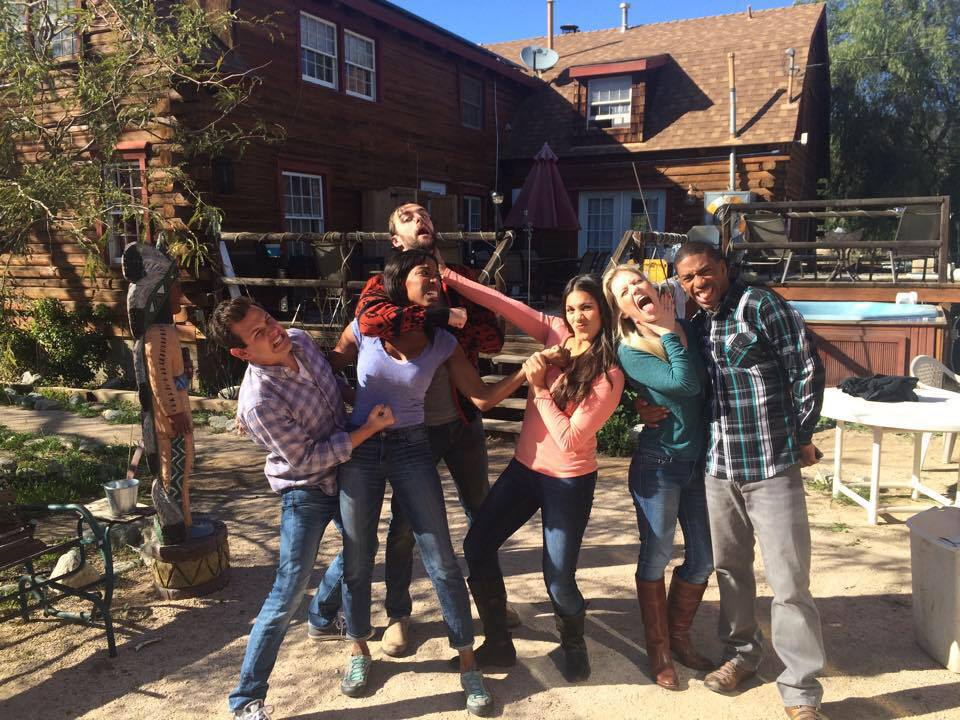 THE CAST ON SET BEING GOOFBALLS.