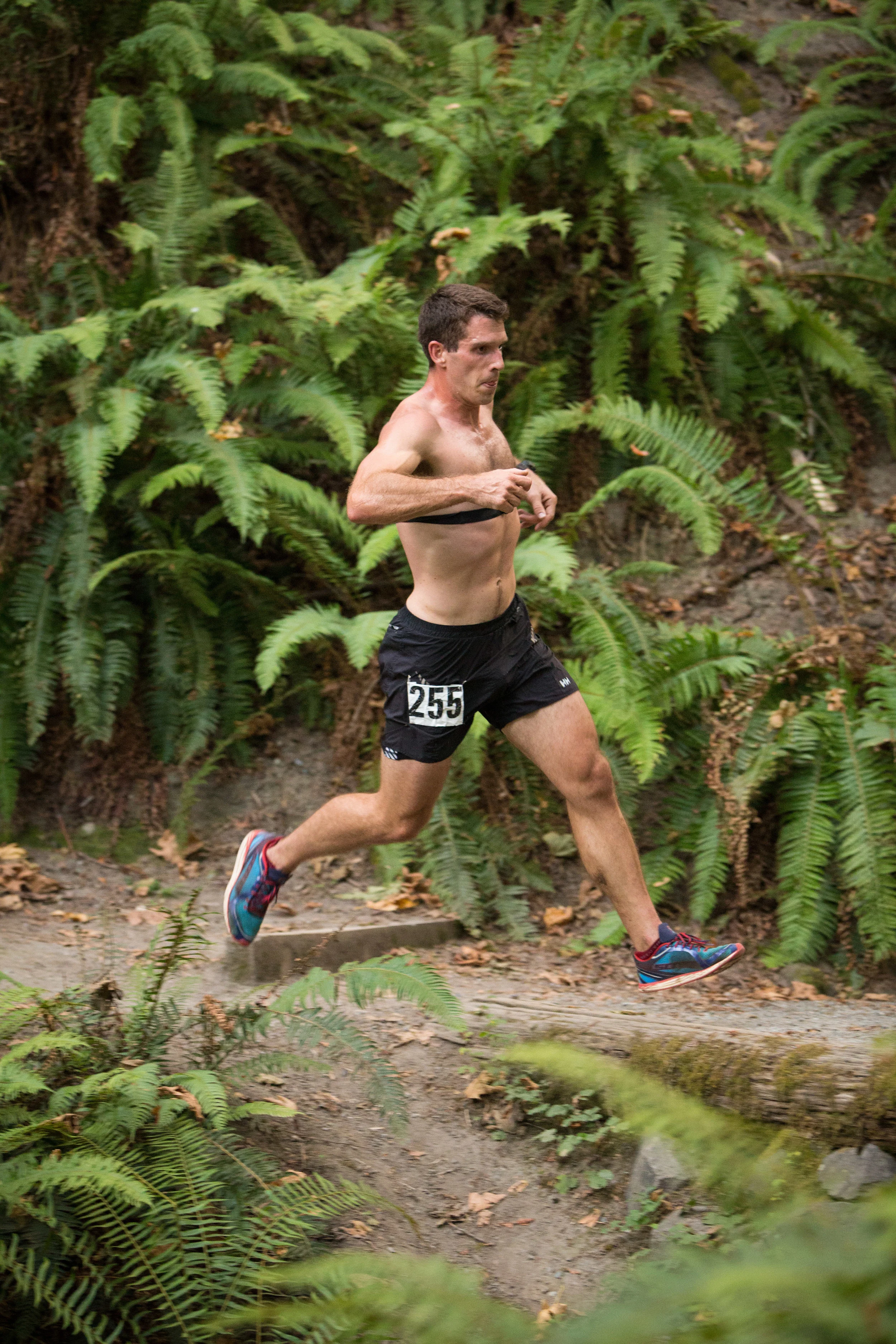 Rounding out the last lap of NW Trail Run's Interlaken 10km. Photo: Michael Lake