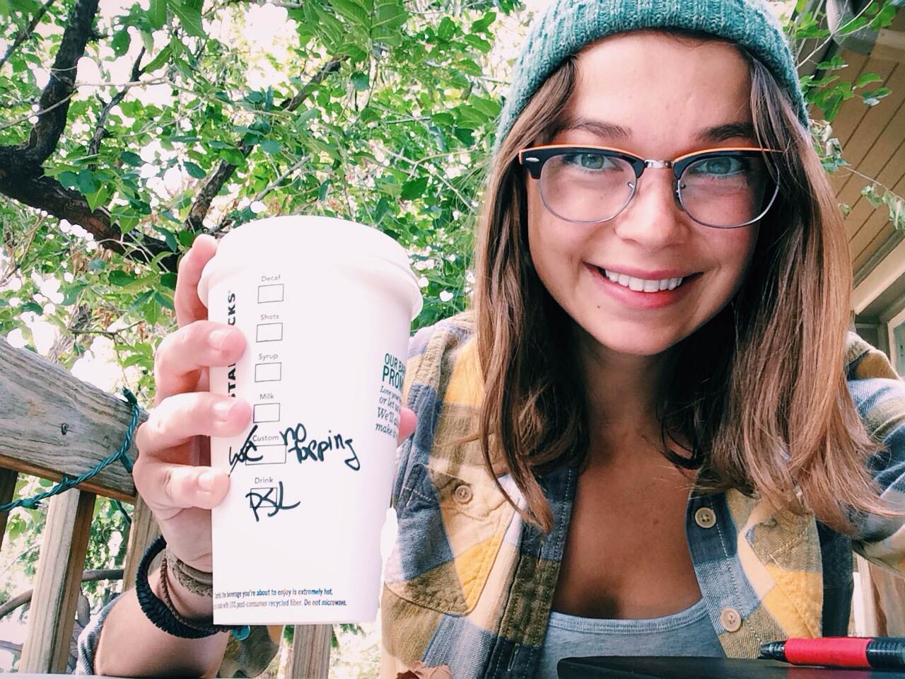 I have no idea who this is but look at her googly-eyes for that PSL