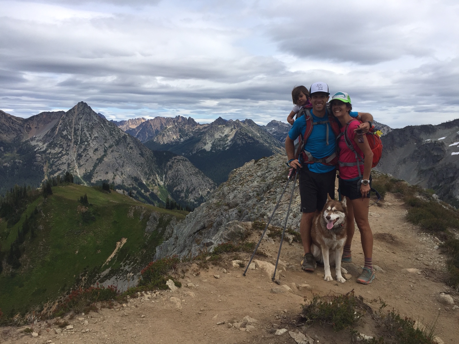 On top of Maple pass on our maiden hike being back.