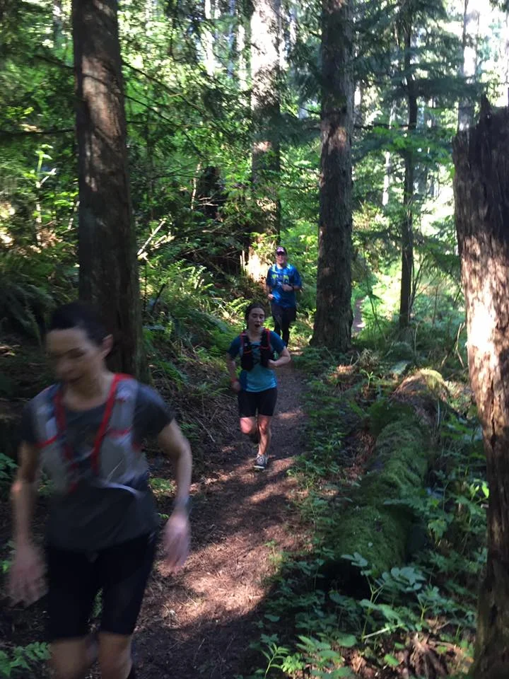 Jaime showing how fun trail running can be.