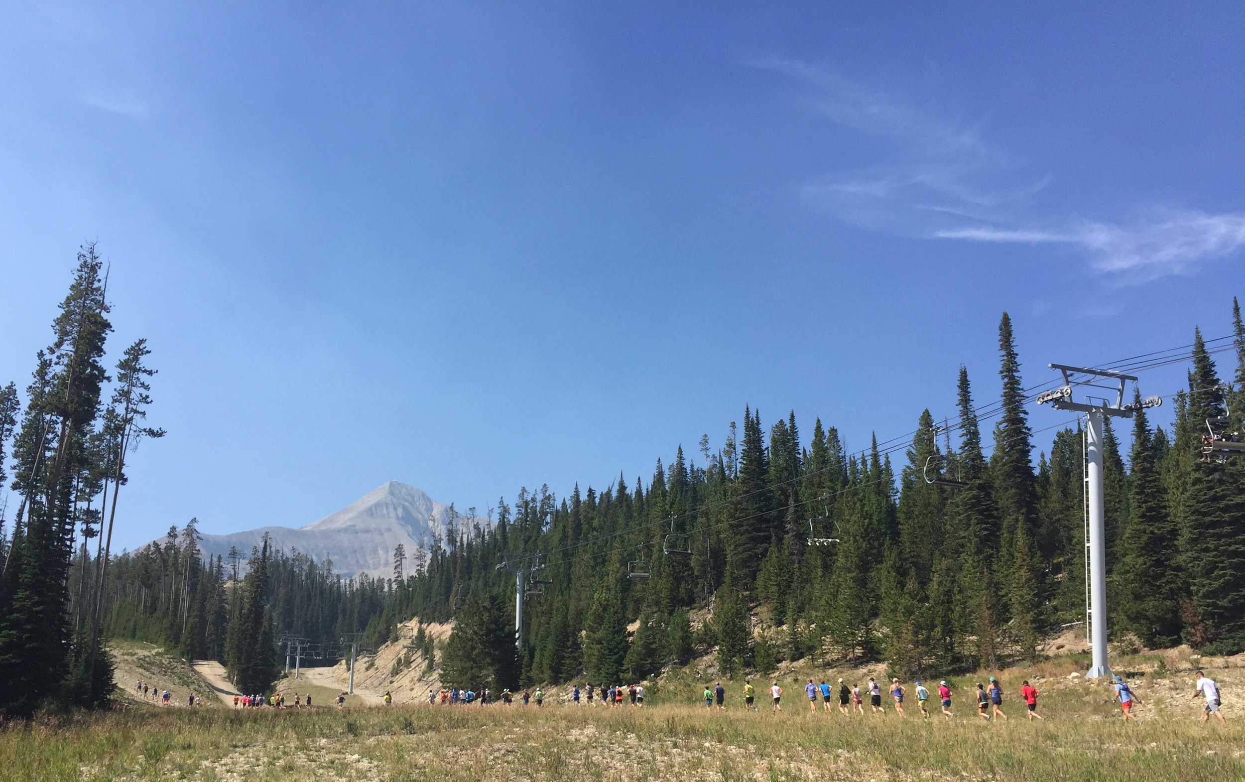 The "runnable" part of the VK. The runners go up to the top of that mountain, Lone Peak!