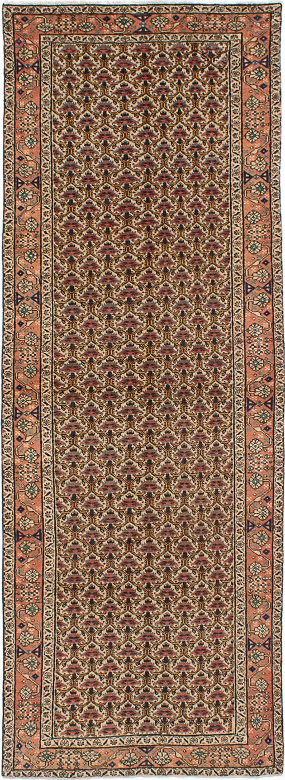 Maya Salmon and Navy Blue Vintage Persian Runner