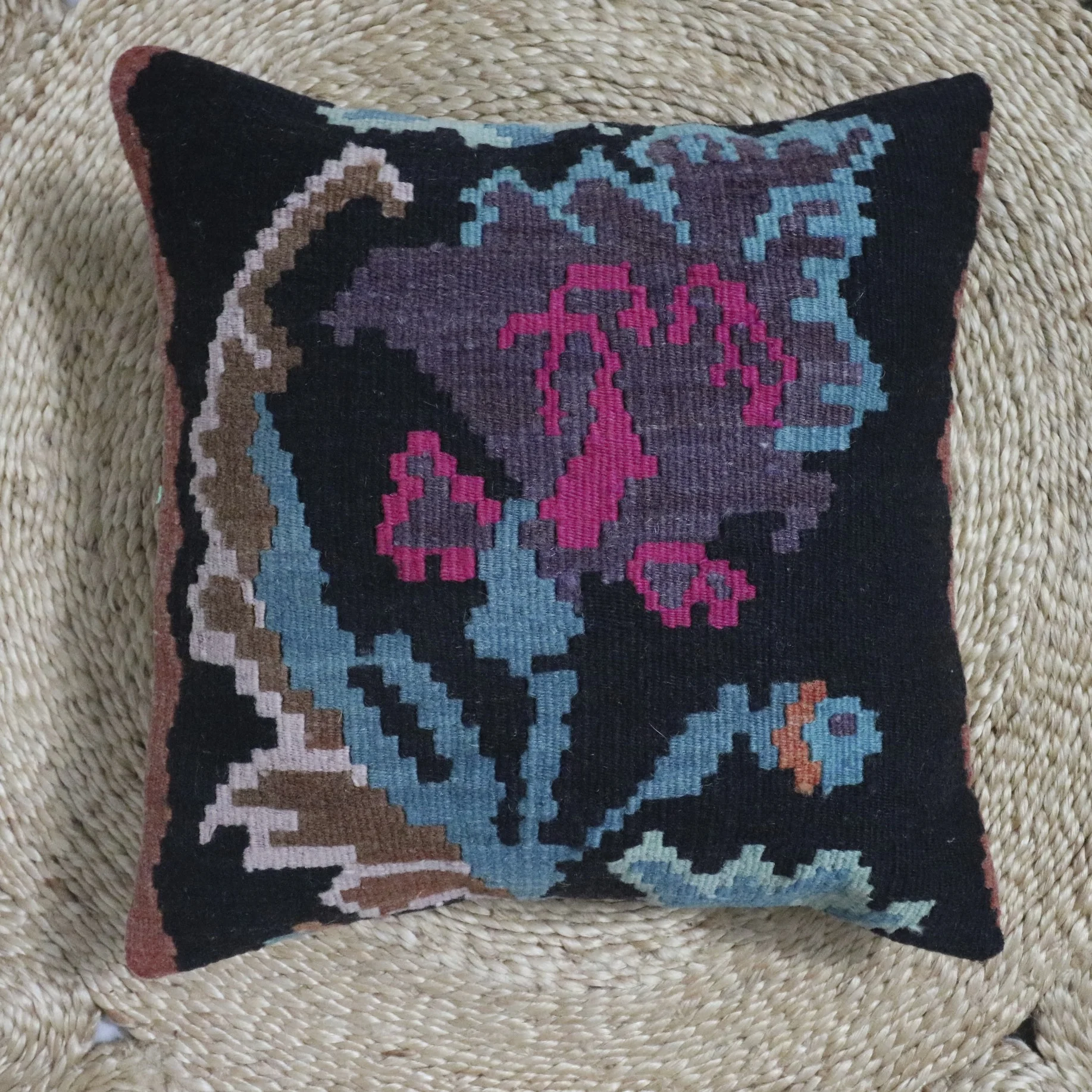 Winter Rose II Vintage Kilim Pillow