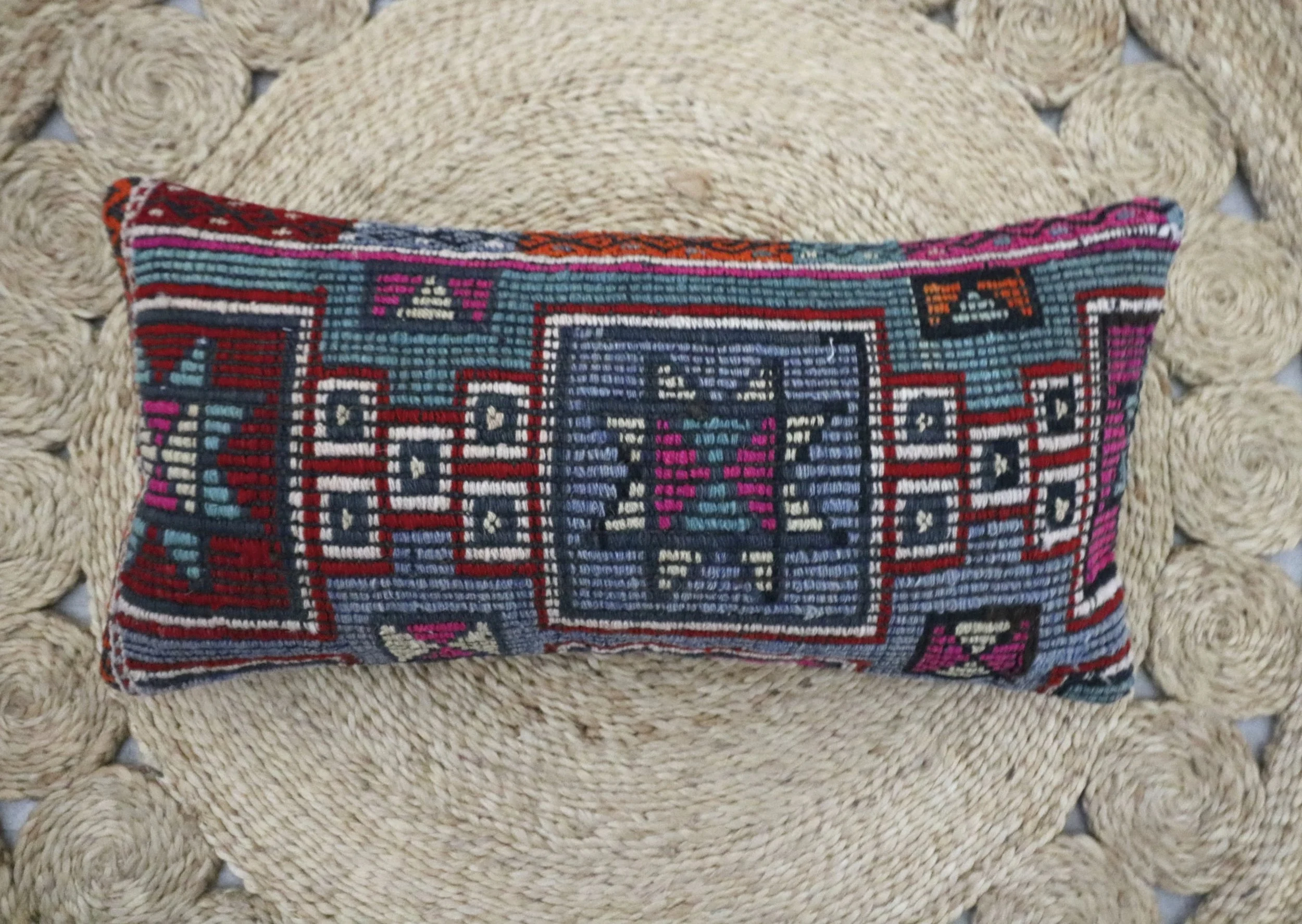 Blue Star Kilim Lumbar Pillow 