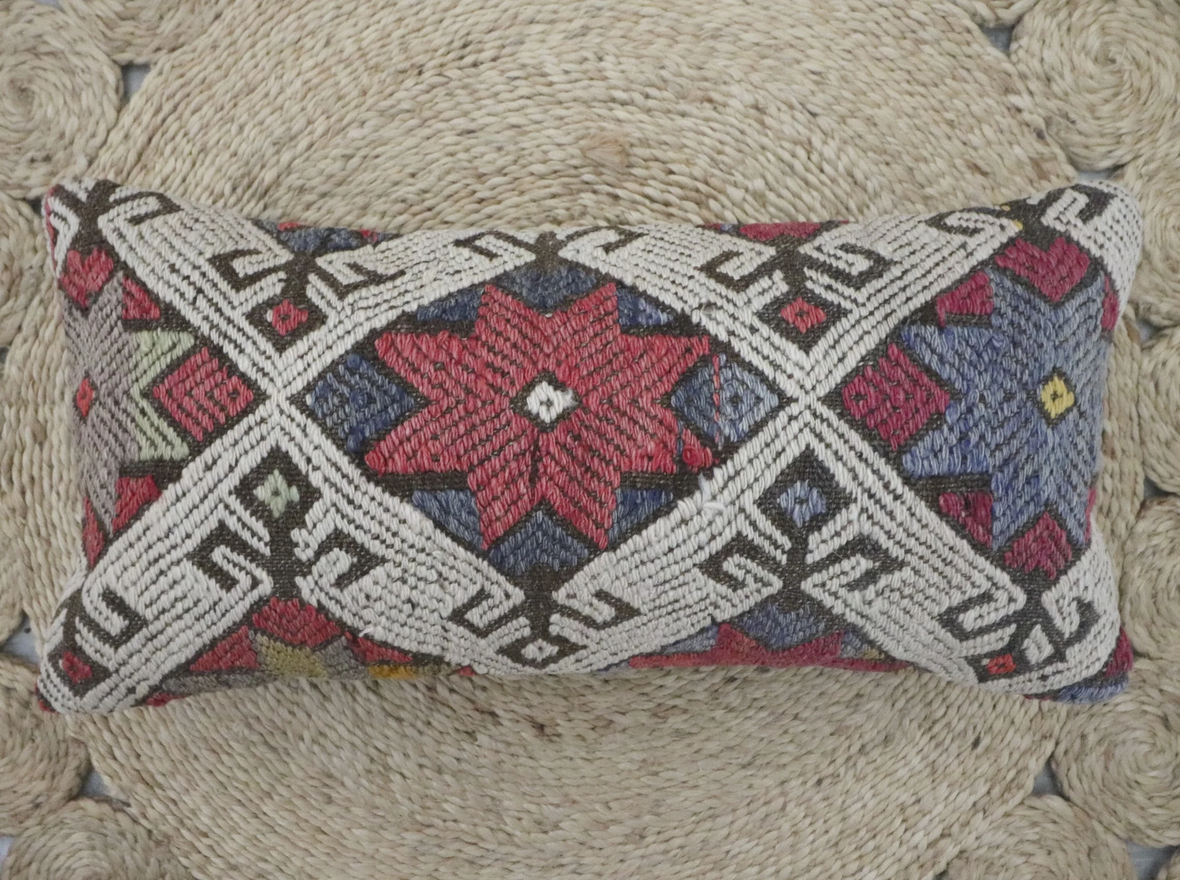 Vintage North Star Kilim Lumbar Pillow 
