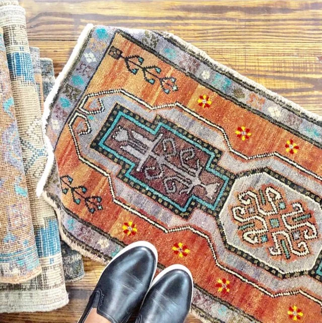 Tango Sun Mini Turkish Vintage Rug 