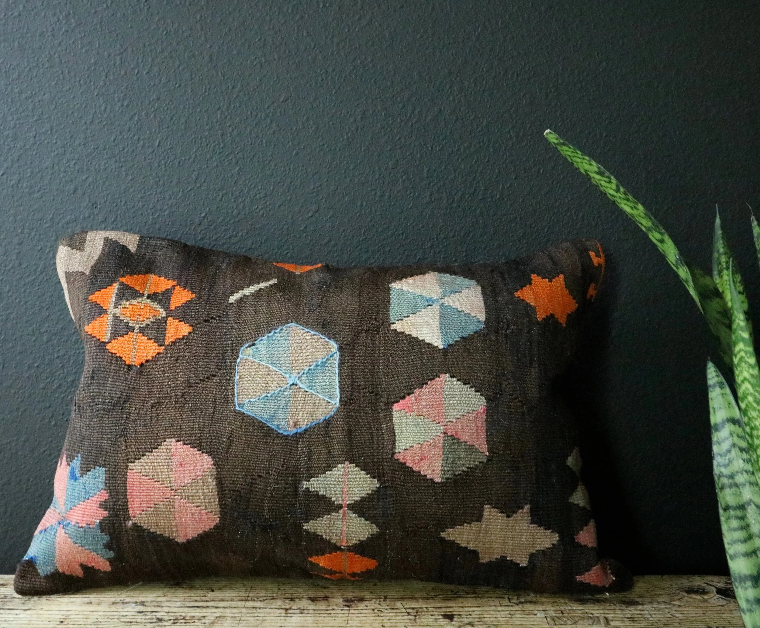Geometric Tribal Vintage Kilim Pillow 
