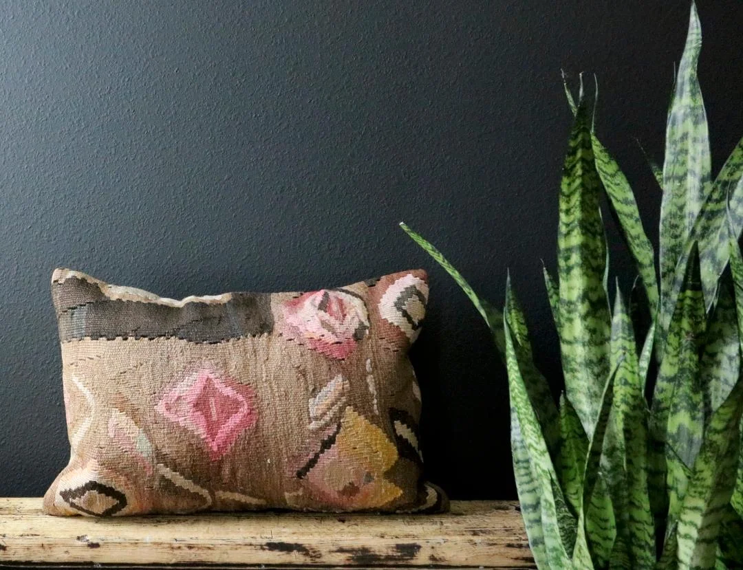 Pink Garden Vintage Kilim Pillow 