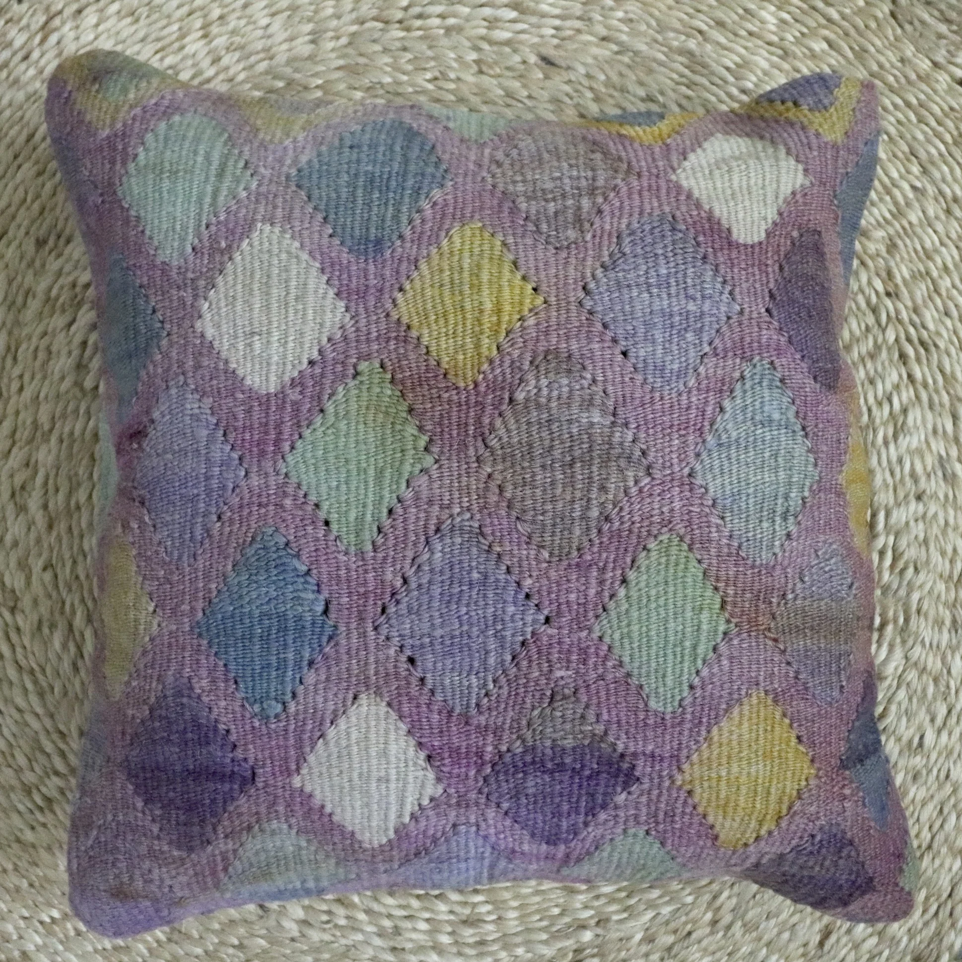 Diamond Pattern Vintage Kilim Pillow 