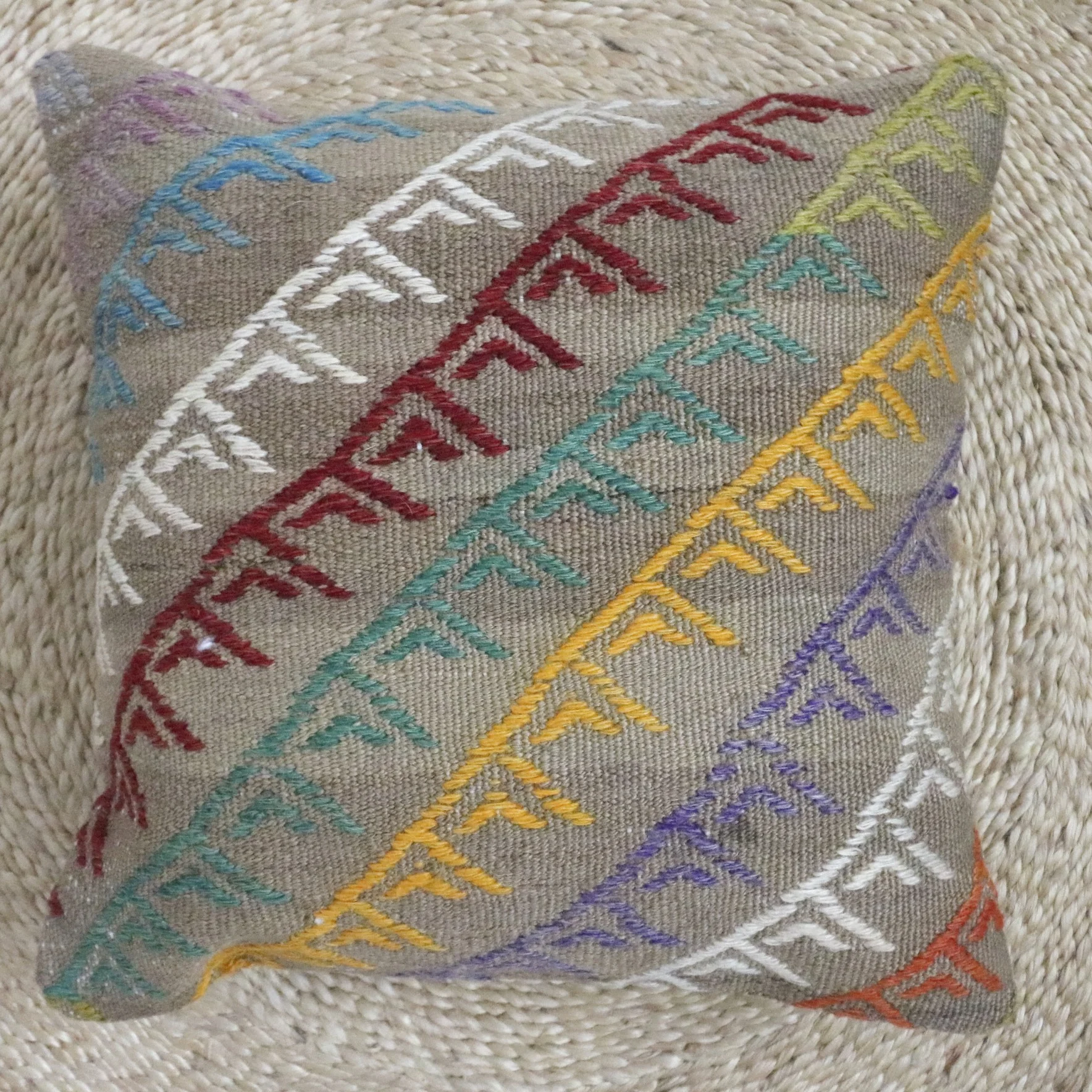 Multi Color Vintage Kilim Pillow 