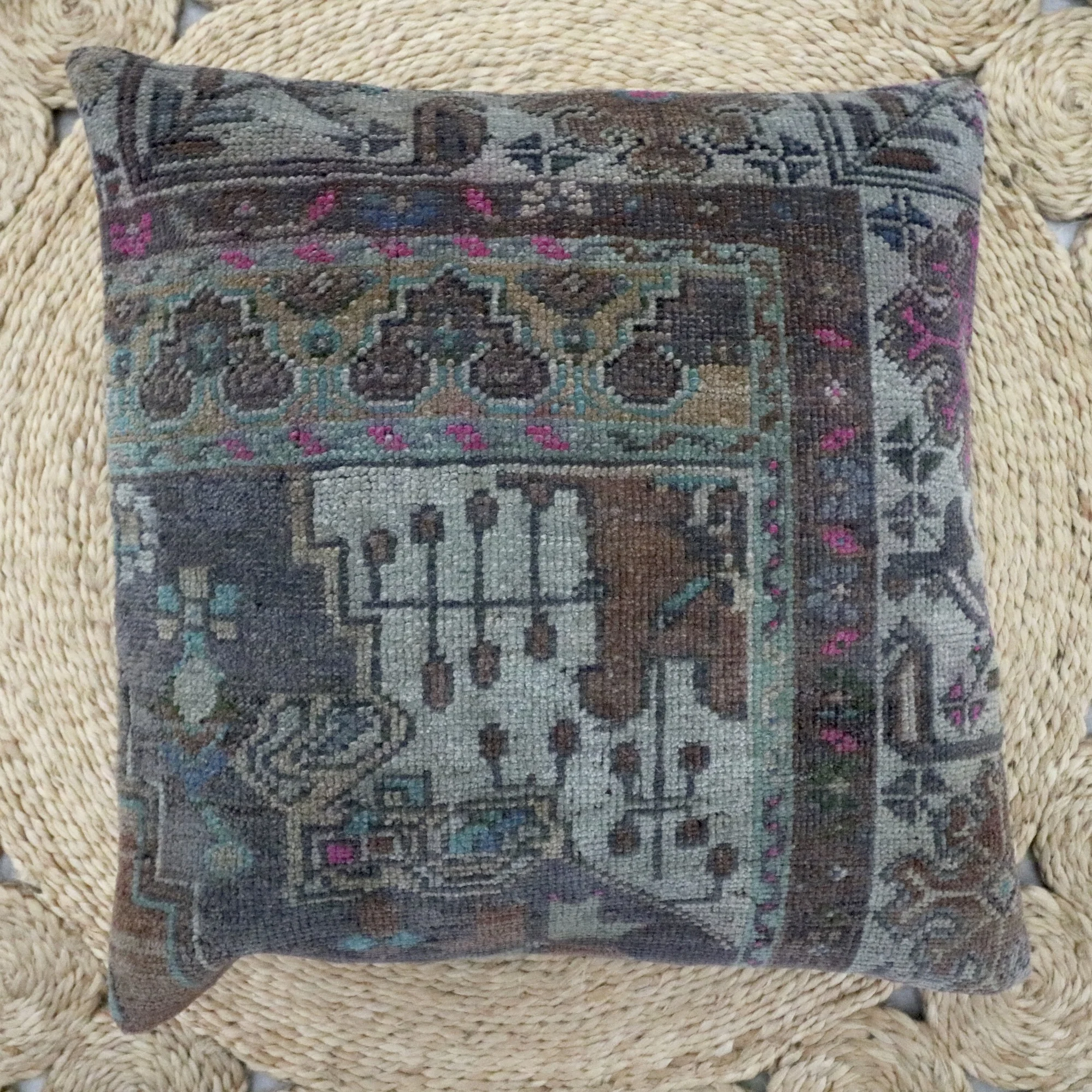 Mint Garden Vintage Kilim Pillow 