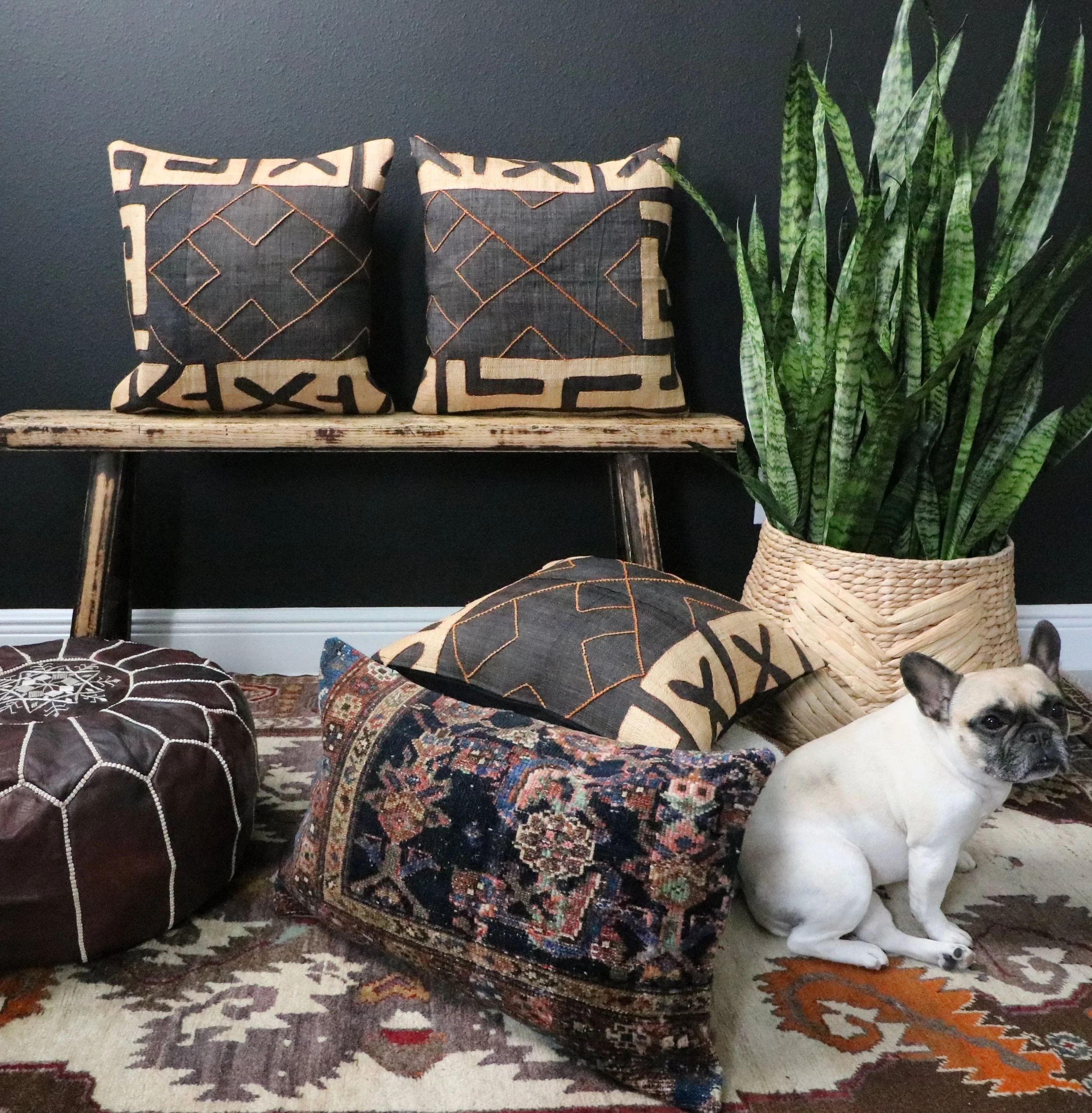 Vintage Kuba Pillows Set of 2 