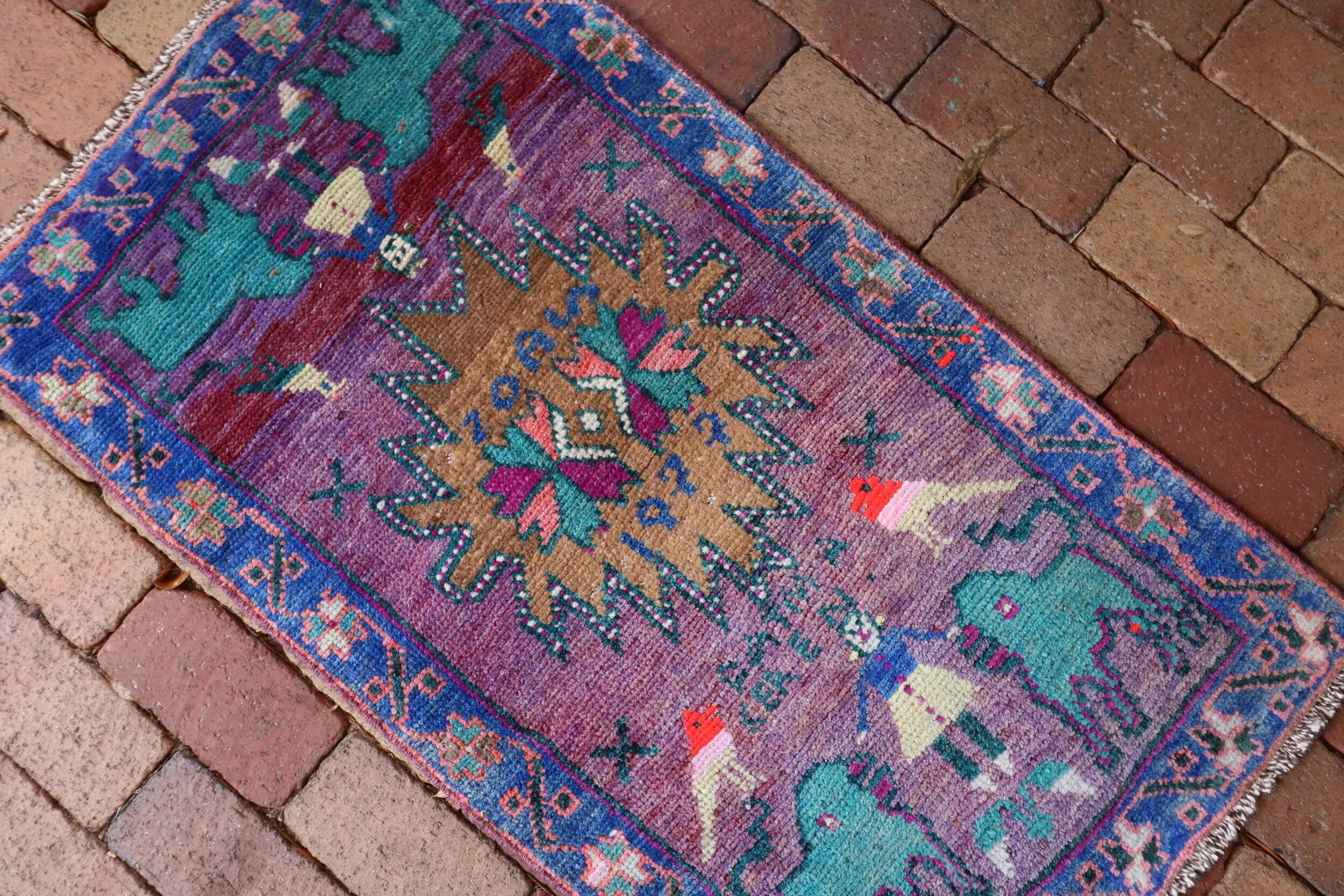 Vintage Mini Turkish Rug 