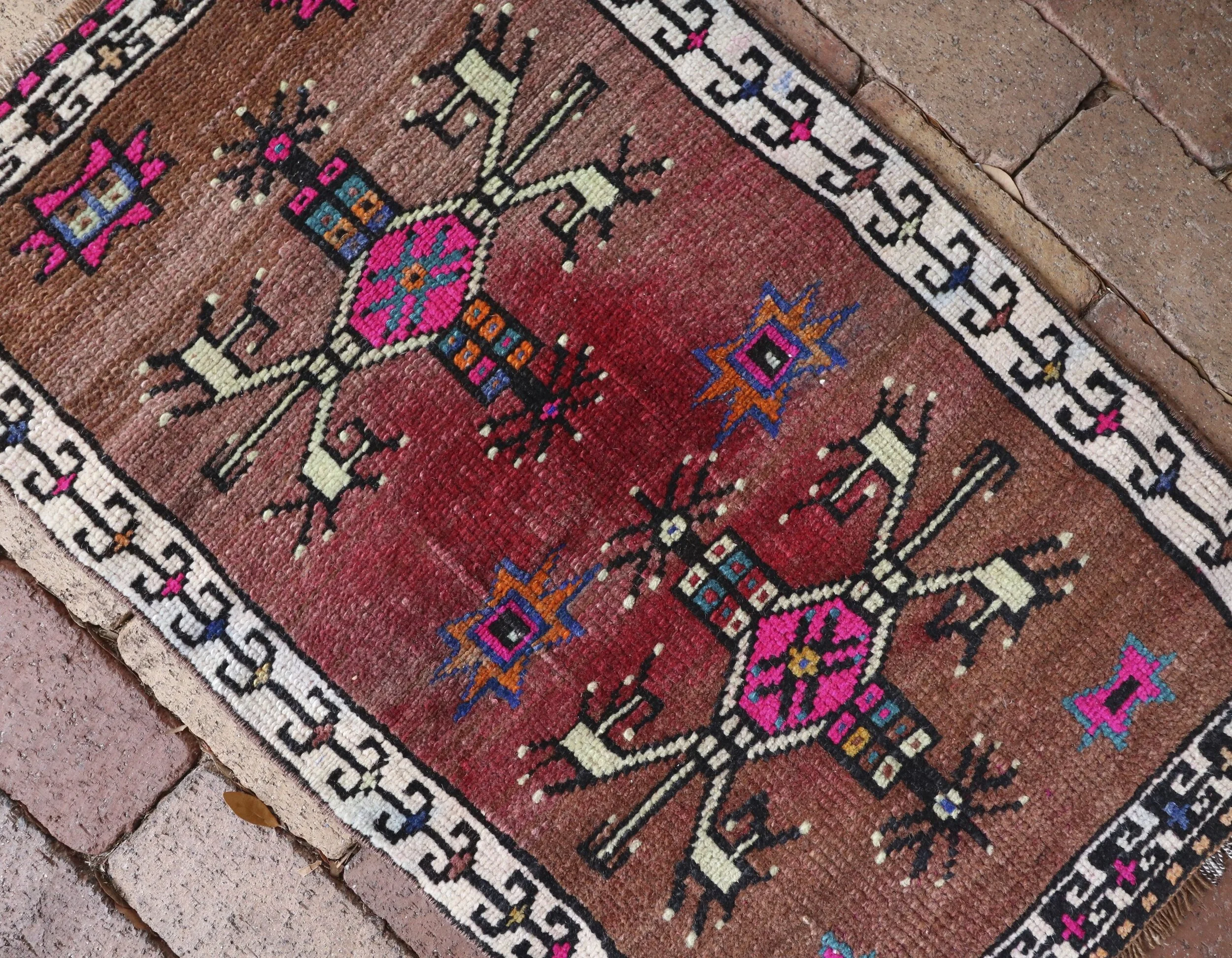 Vintage Mini Turkish Rug 