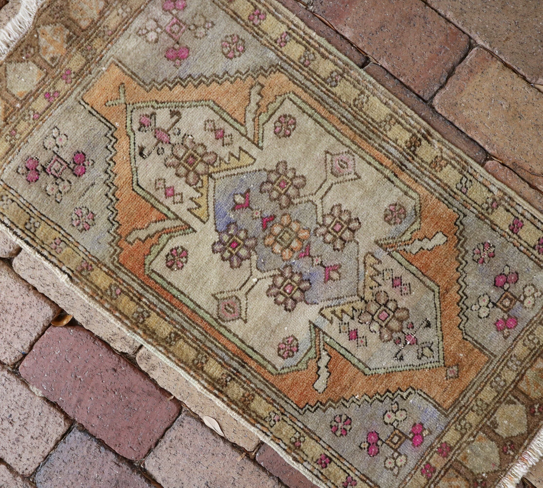 Vintage Mini Turkish Rug 