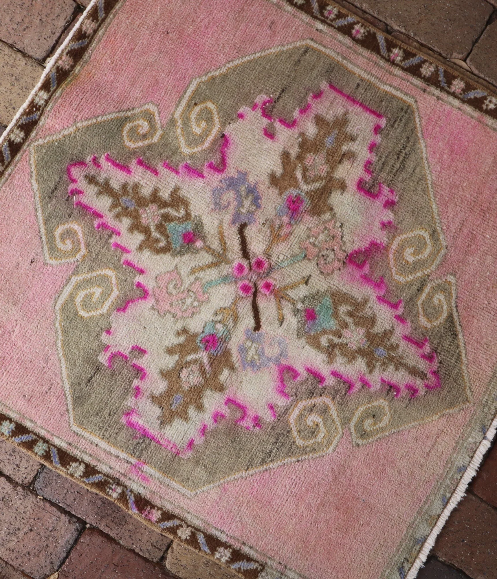 Vintage Mini Turkish Rug 