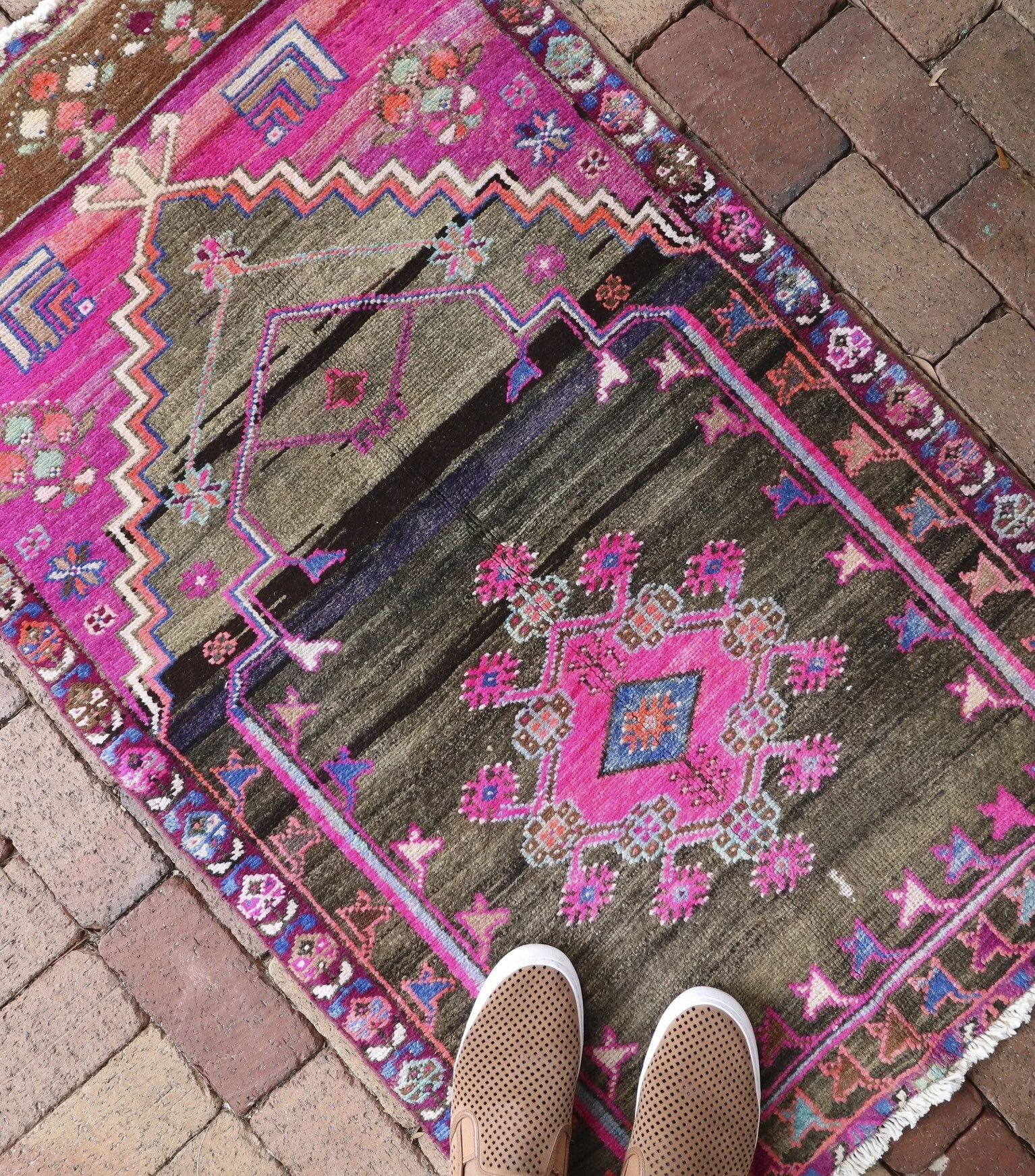 Magenta Night Vintage Mini Turkish Rug 