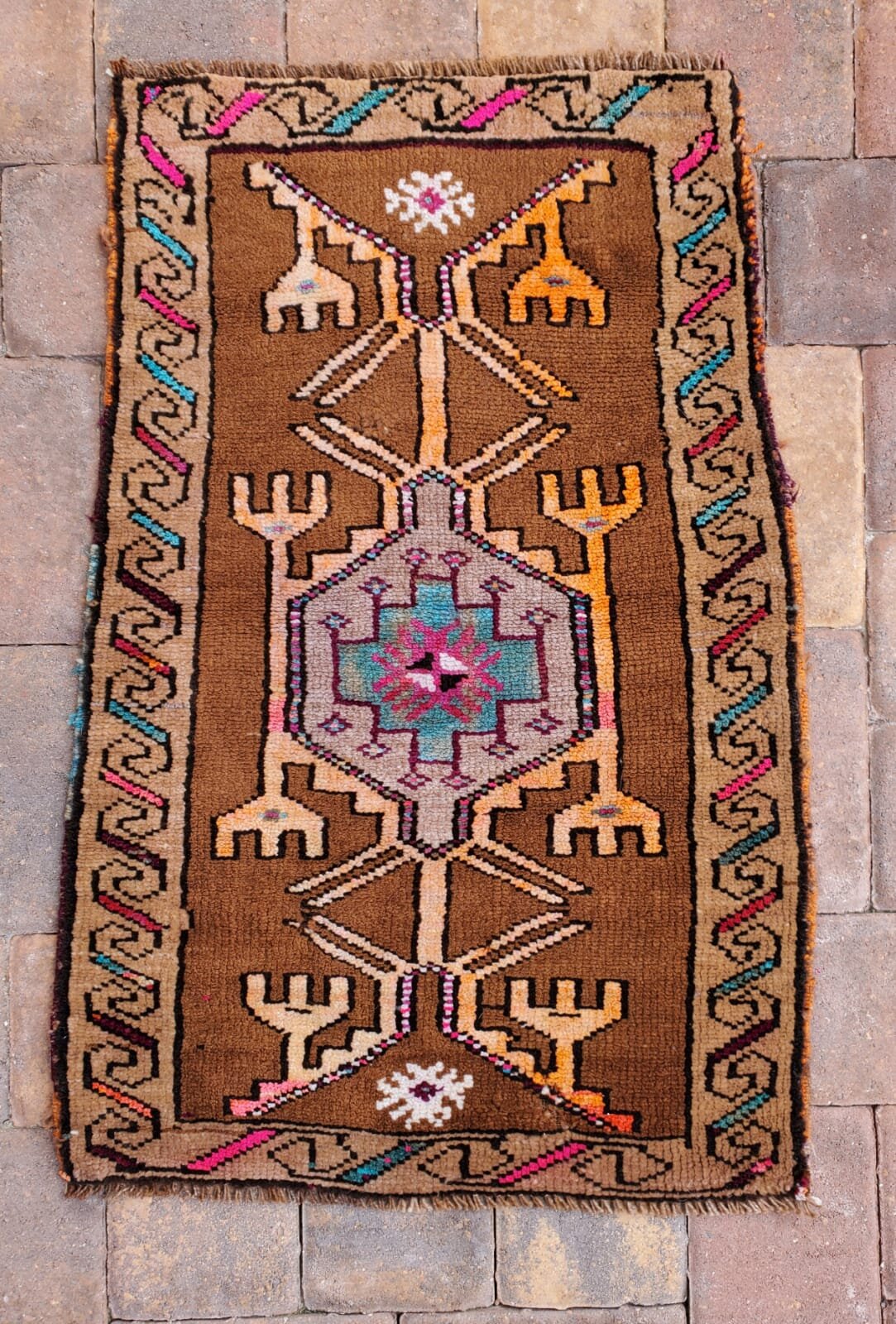 Cemile Vintage Mini Turkish Rug 