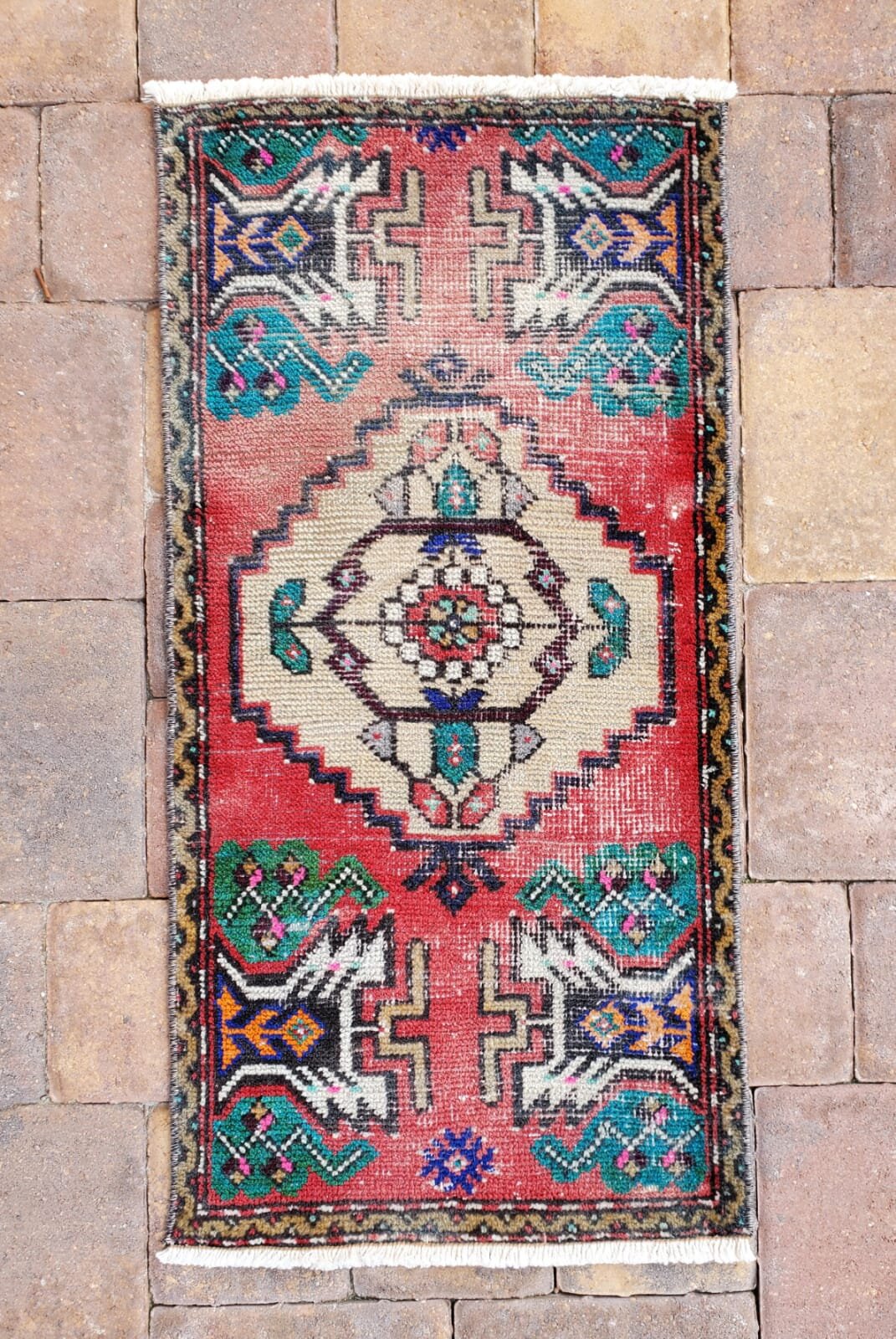 Vintage Mini Turkish Rug 