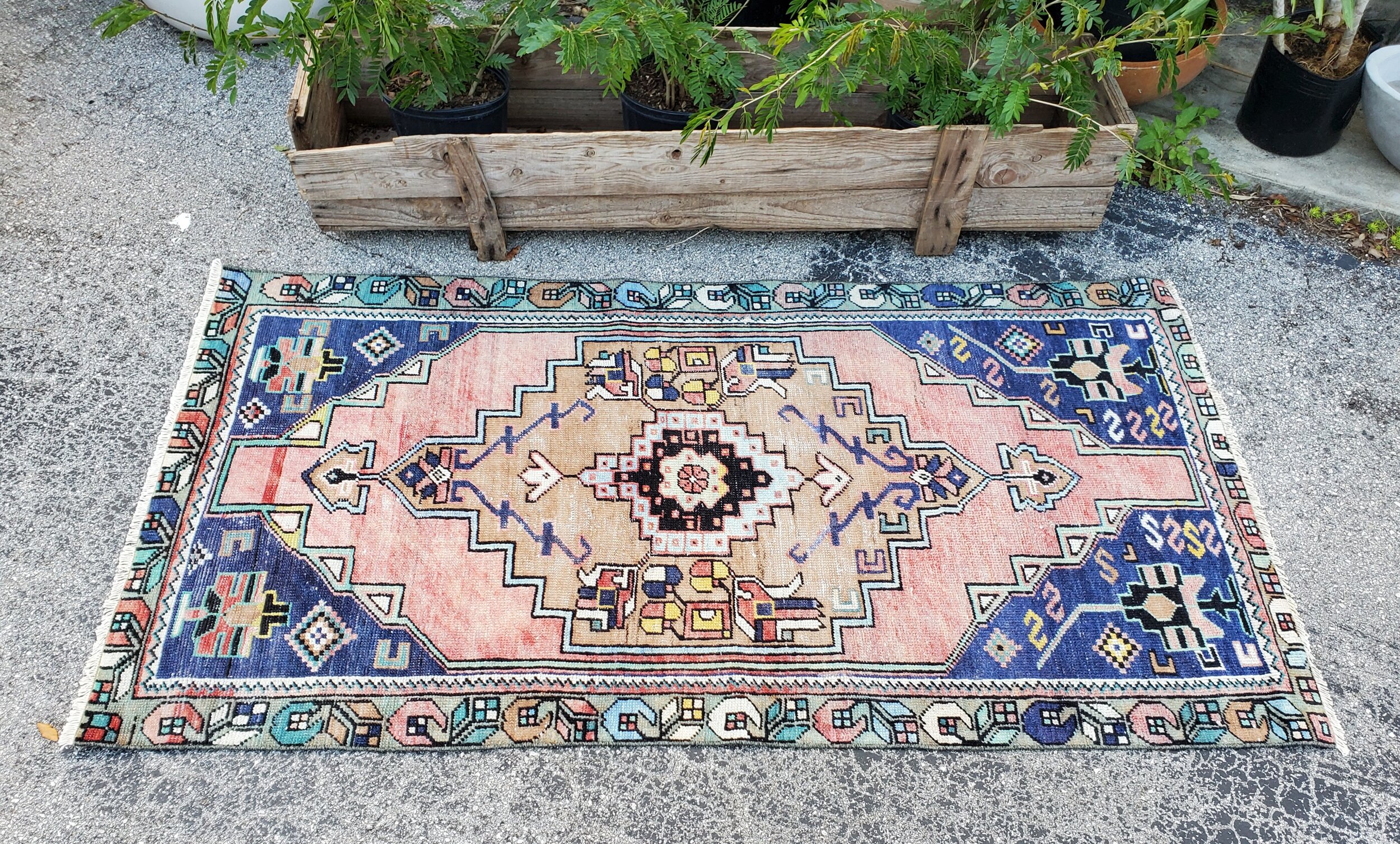 Blue Nomad Vintage Turkish Rug 