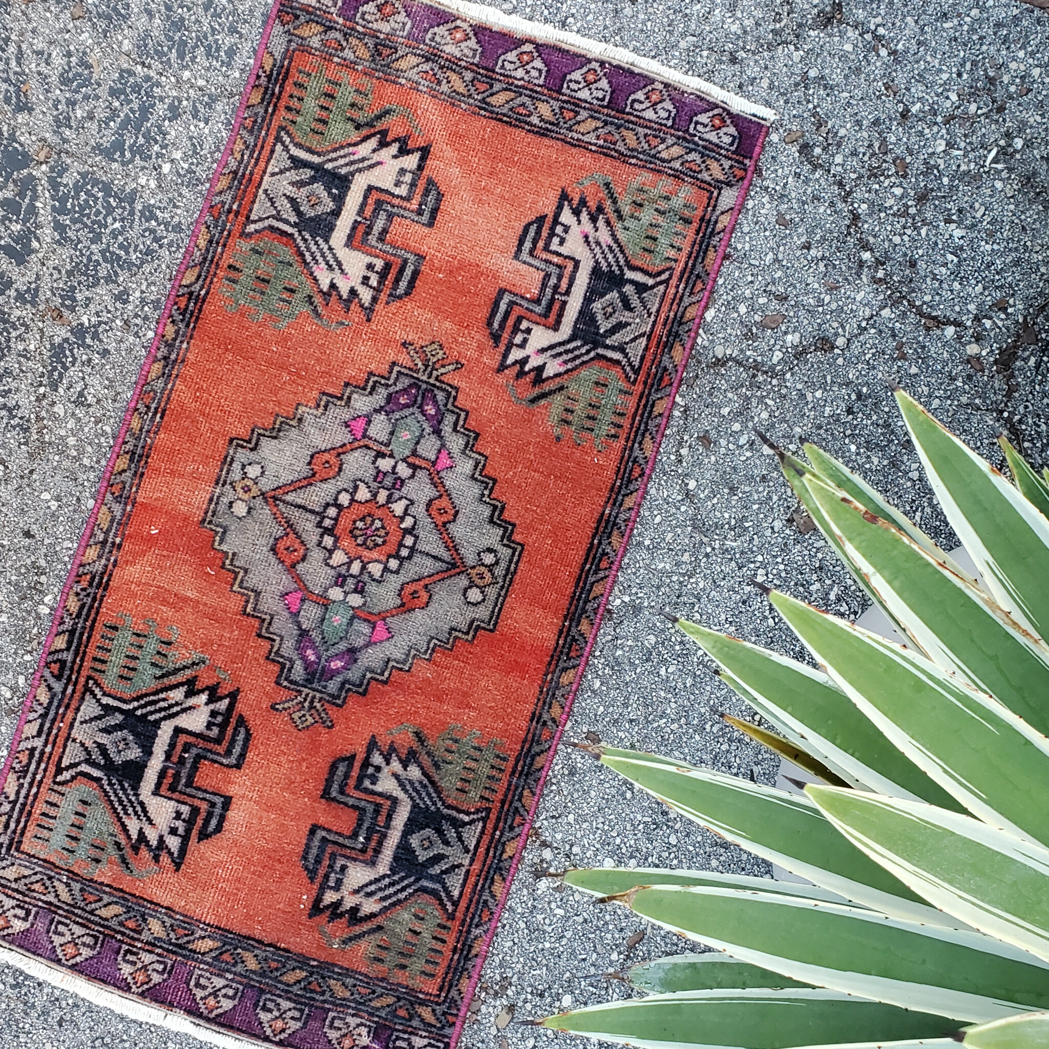 Poppy Flower Vintage Mini Turkish Rug — BLUE SALVAGE | Vintage Rugs and  Handmade Bohemian Home Decor