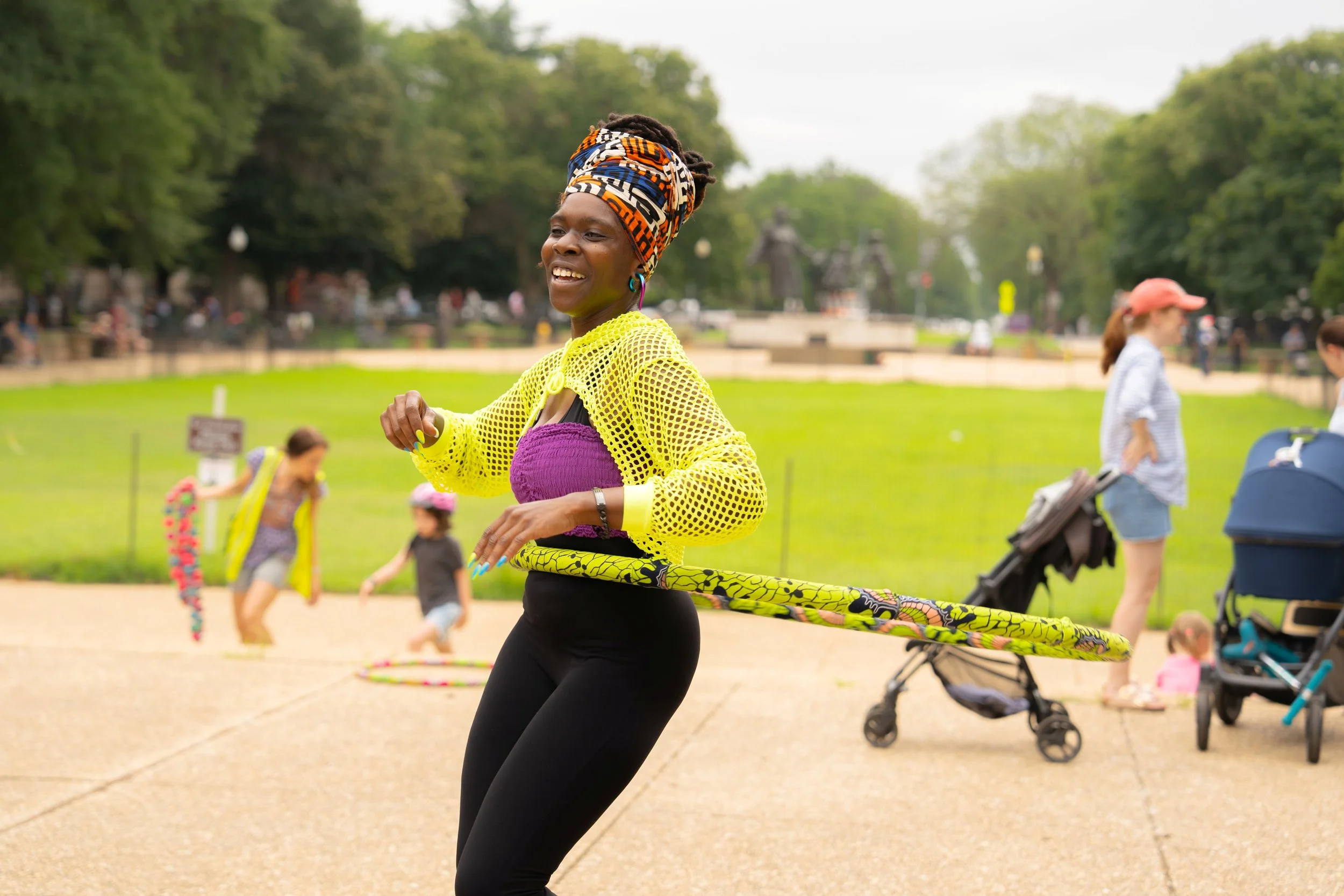 Woman Hula hooping